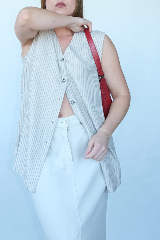 Stripe Linen Vest