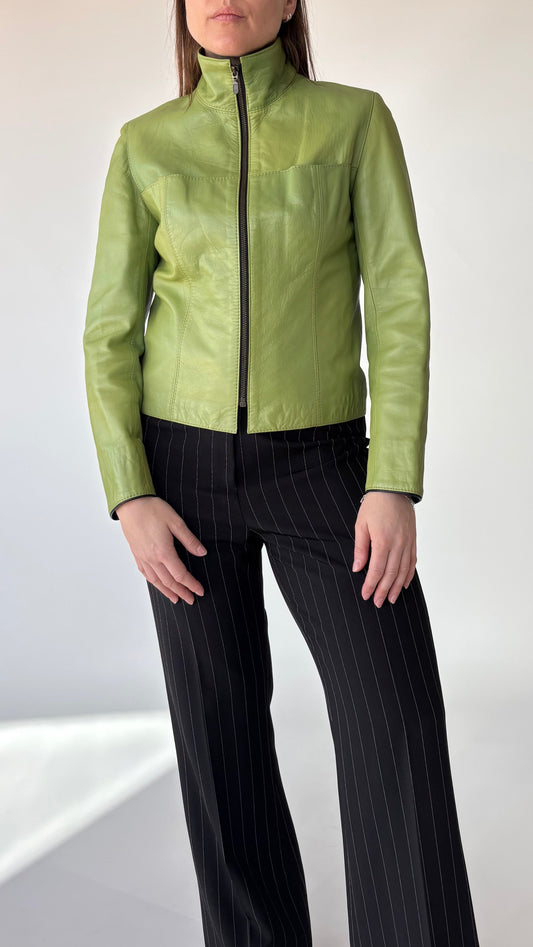 Caroline Moore Lime Leather Jacket (6-10)