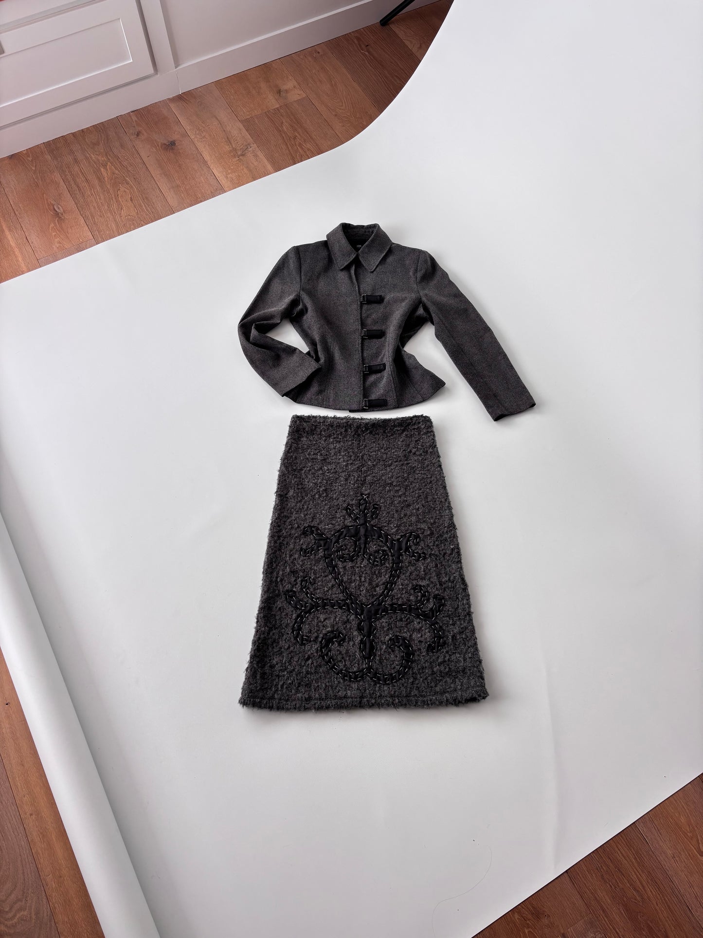 Megan Salmon Appliqué Skirt