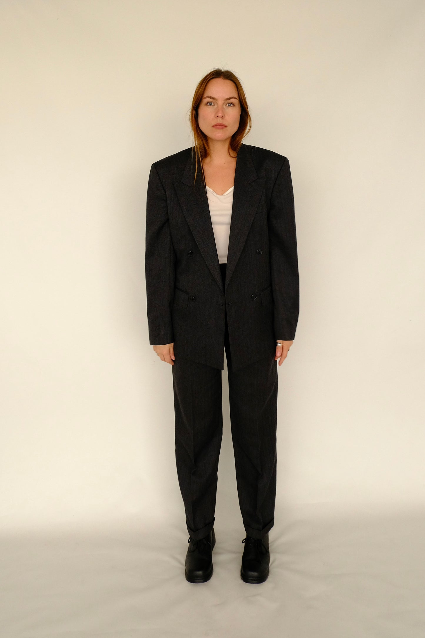 Charcoal Wool Pant Suit