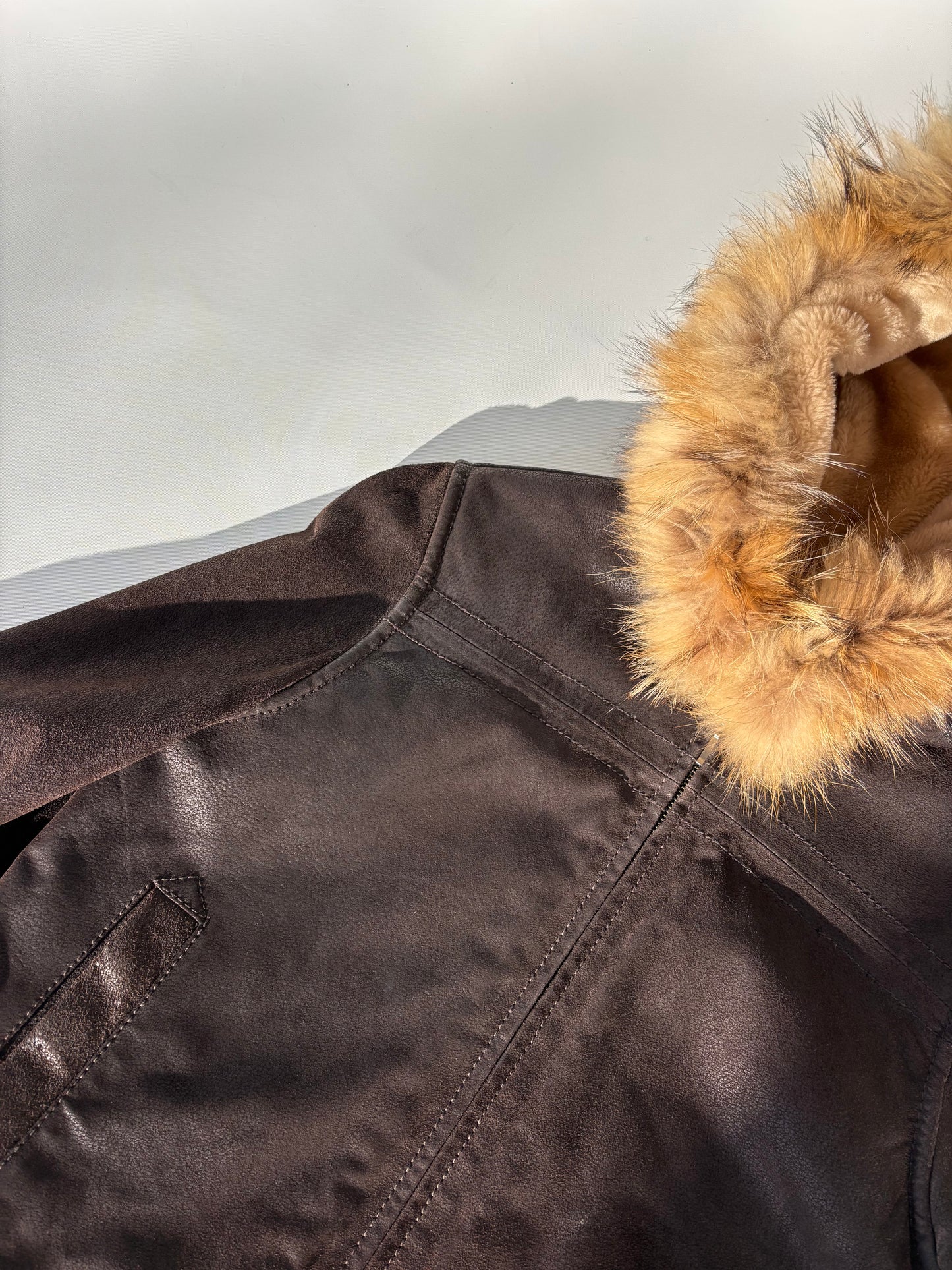 Vera Pelle Fur hooded leather jacket (6-10)