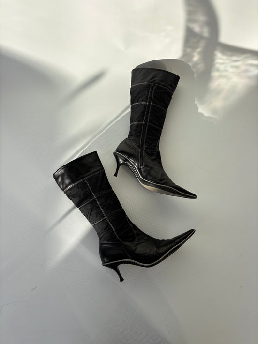 Don Diego Pointed Quilt Leather Boots size (7.5/8)
