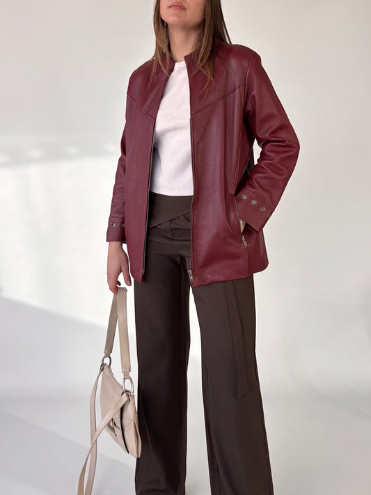 Jennie Field Mulberry Leather Moto Jacket (8-12)
