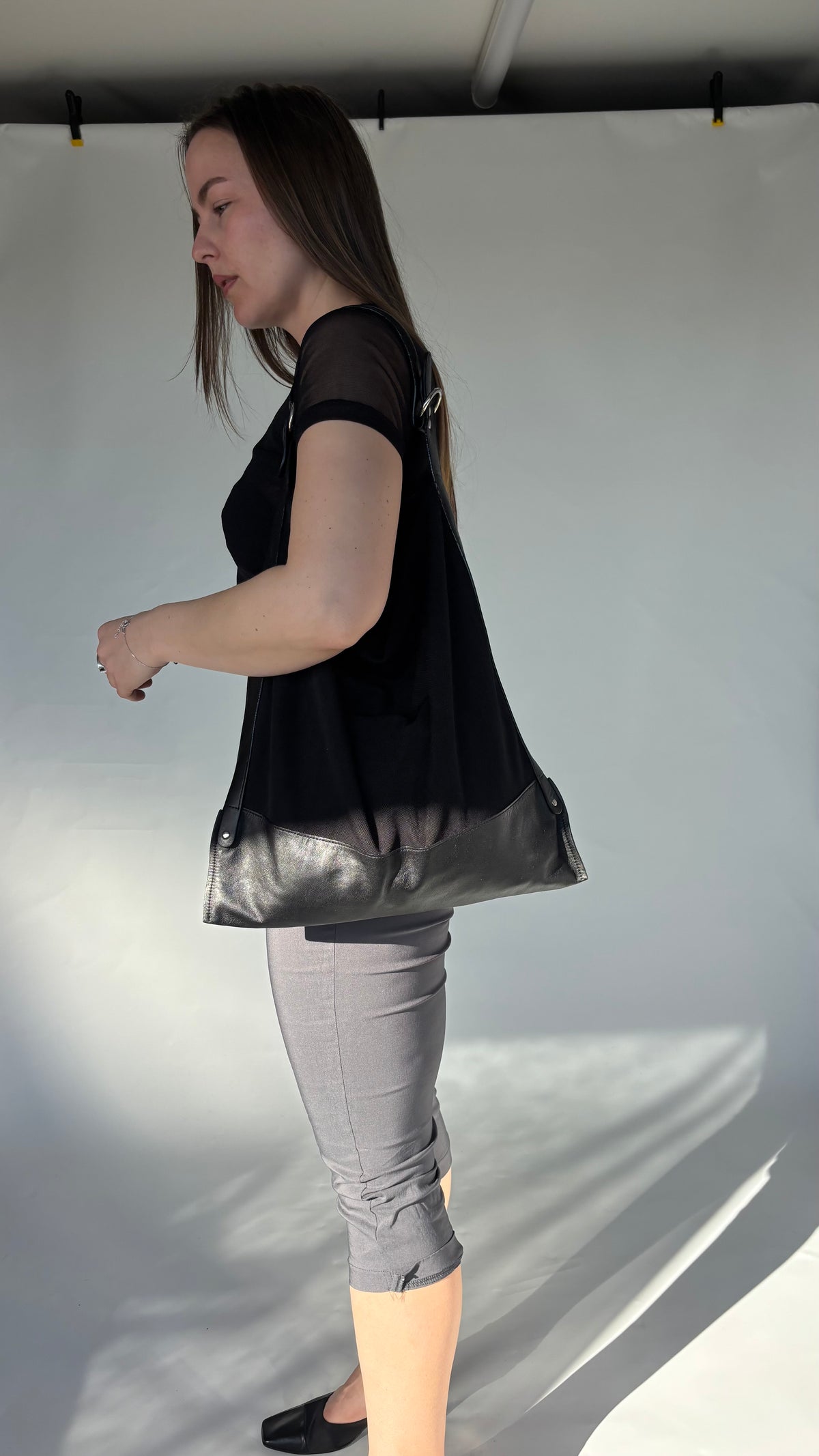 Molly N Leather Canvas Bag
