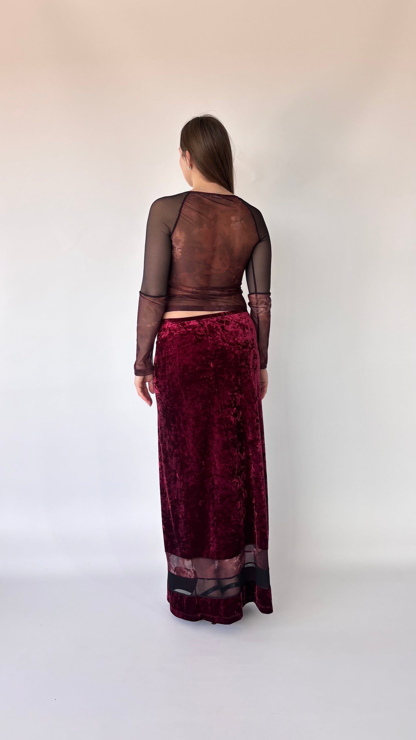 Bisou Bisou Velvet Mesh Skirt Set (8-10)