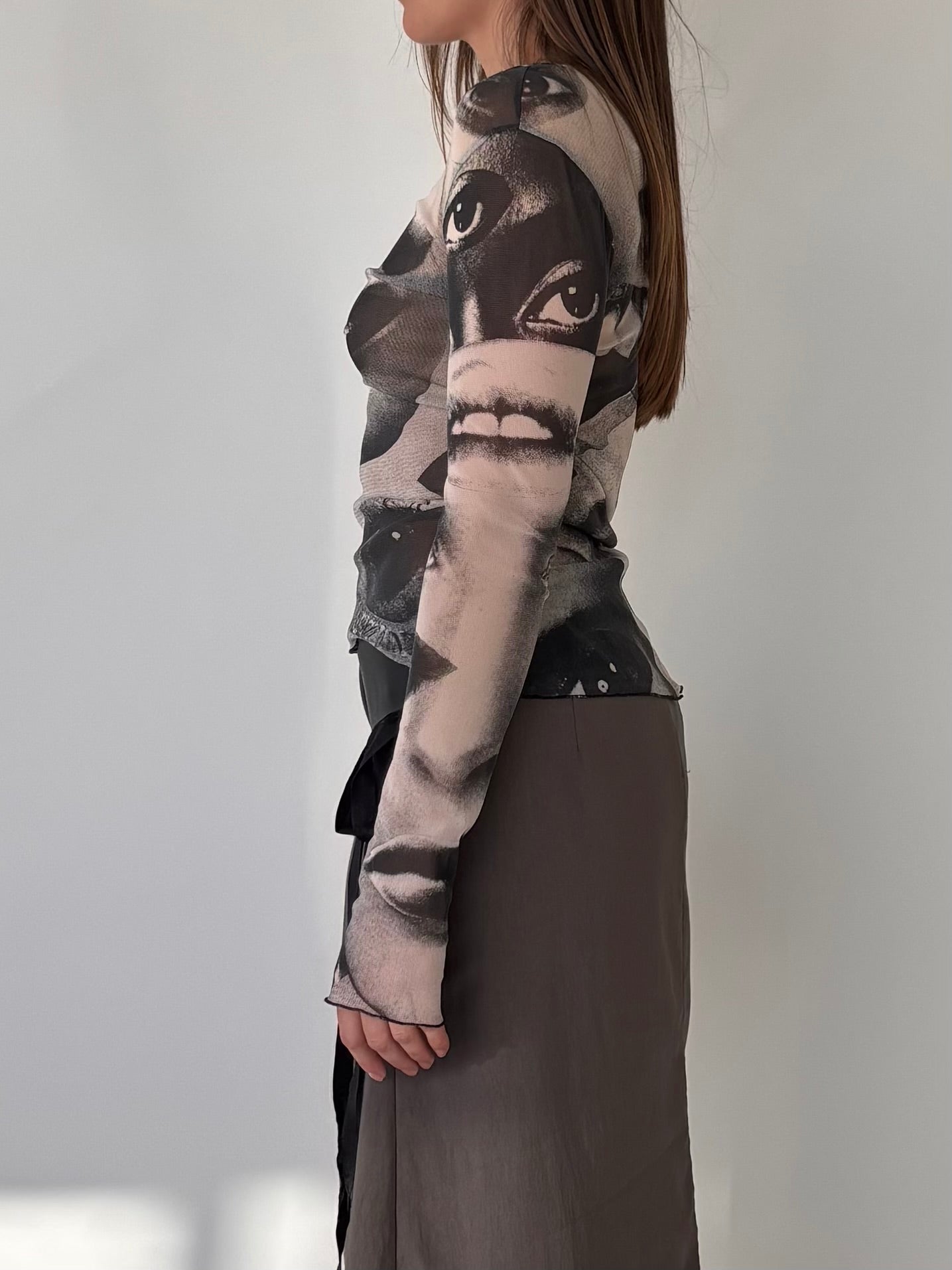 Virus Hand Screen Printed Mesh Eyes Top (8-14)