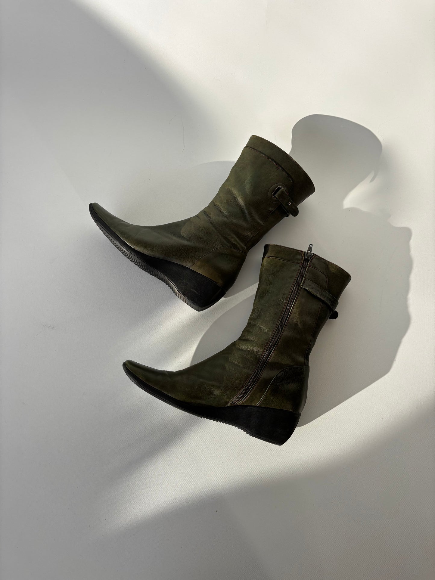 Paco Herrero Olive Leather Boots
