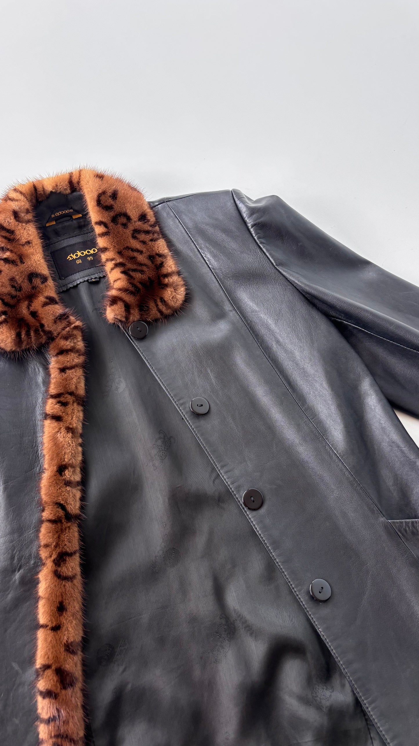 Aobao Mink Fur Leather Jacket (6-10)