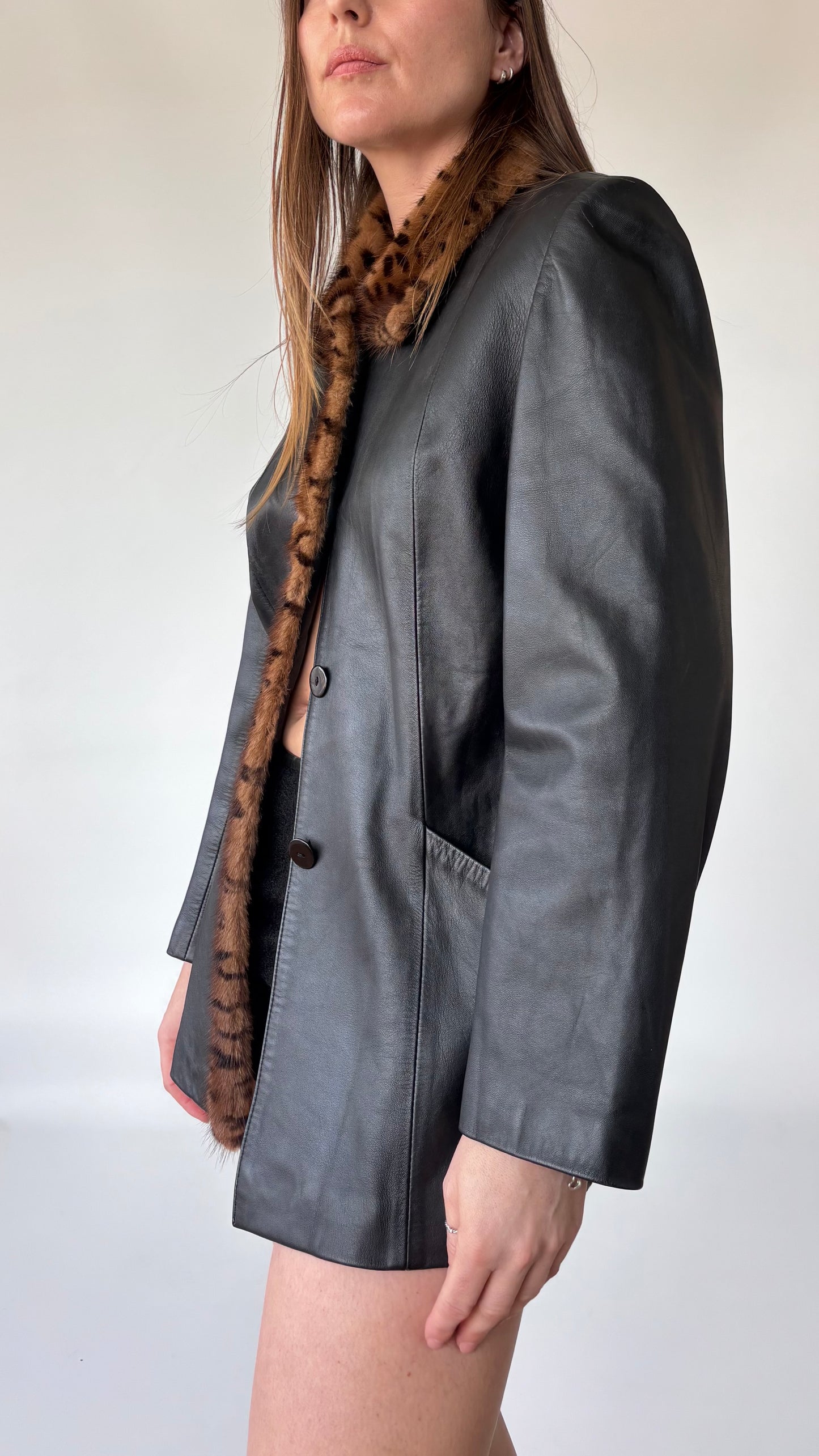 Aobao Mink Fur Leather Jacket (6-10)