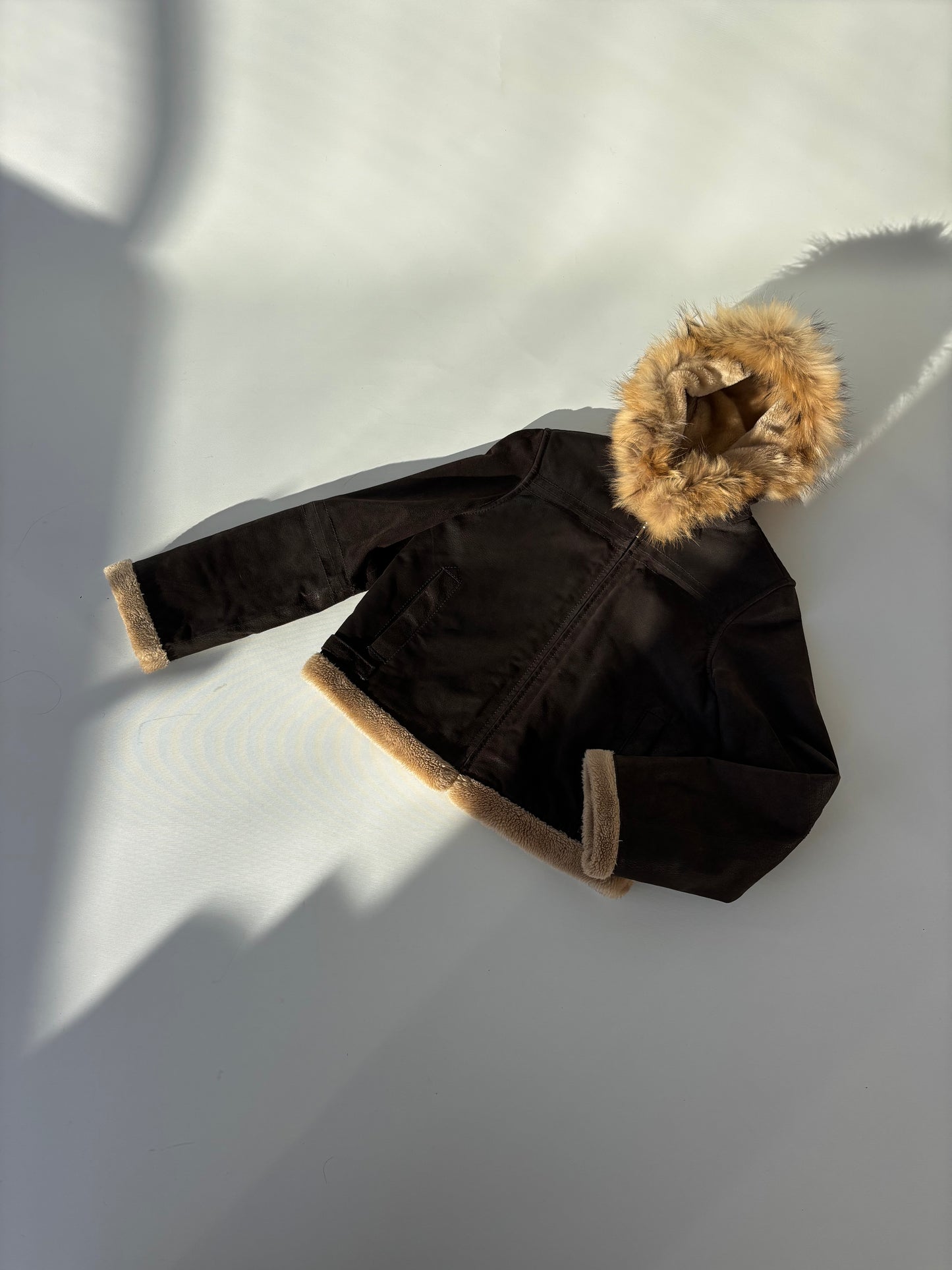 Vera Pelle Fur hooded leather jacket (6-10)