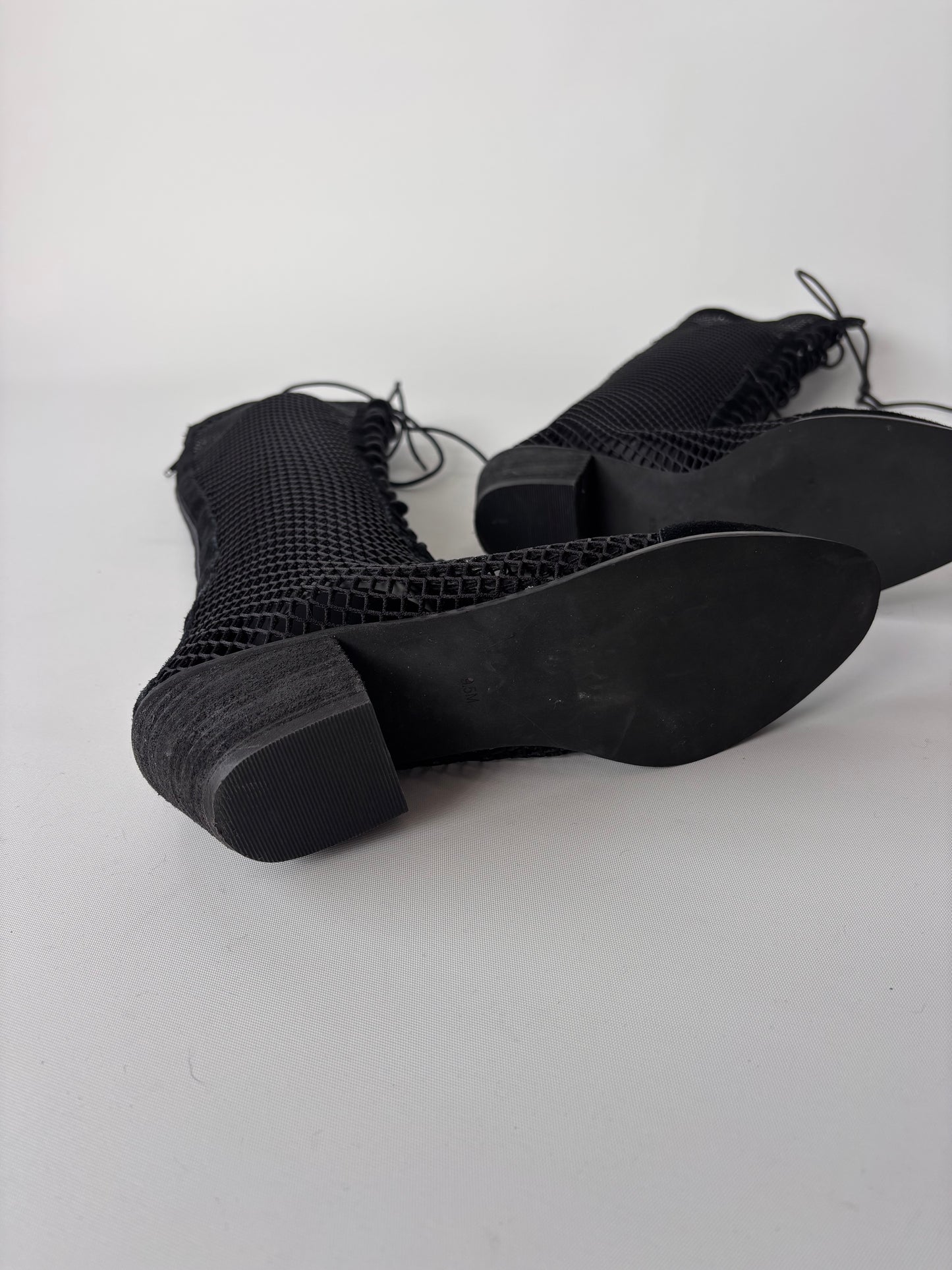 Jeffrey Campbell Leather Mesh Lace up Boots (9/9.5)