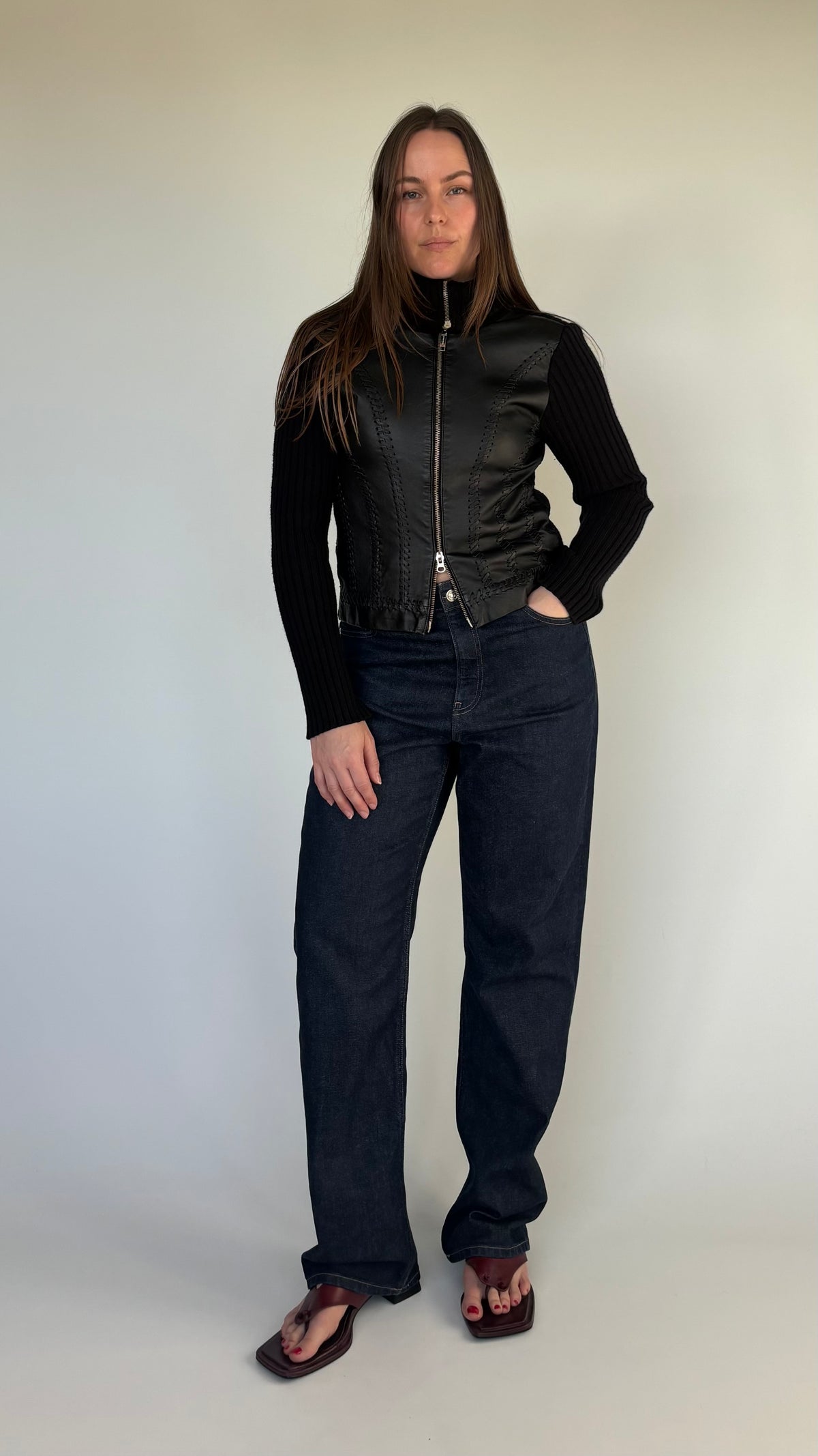 River Island Korean Made Leather Jacket (6-10)