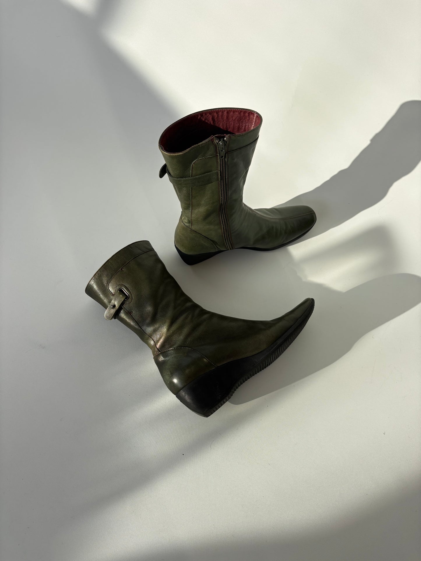 Paco Herrero Olive Leather Boots