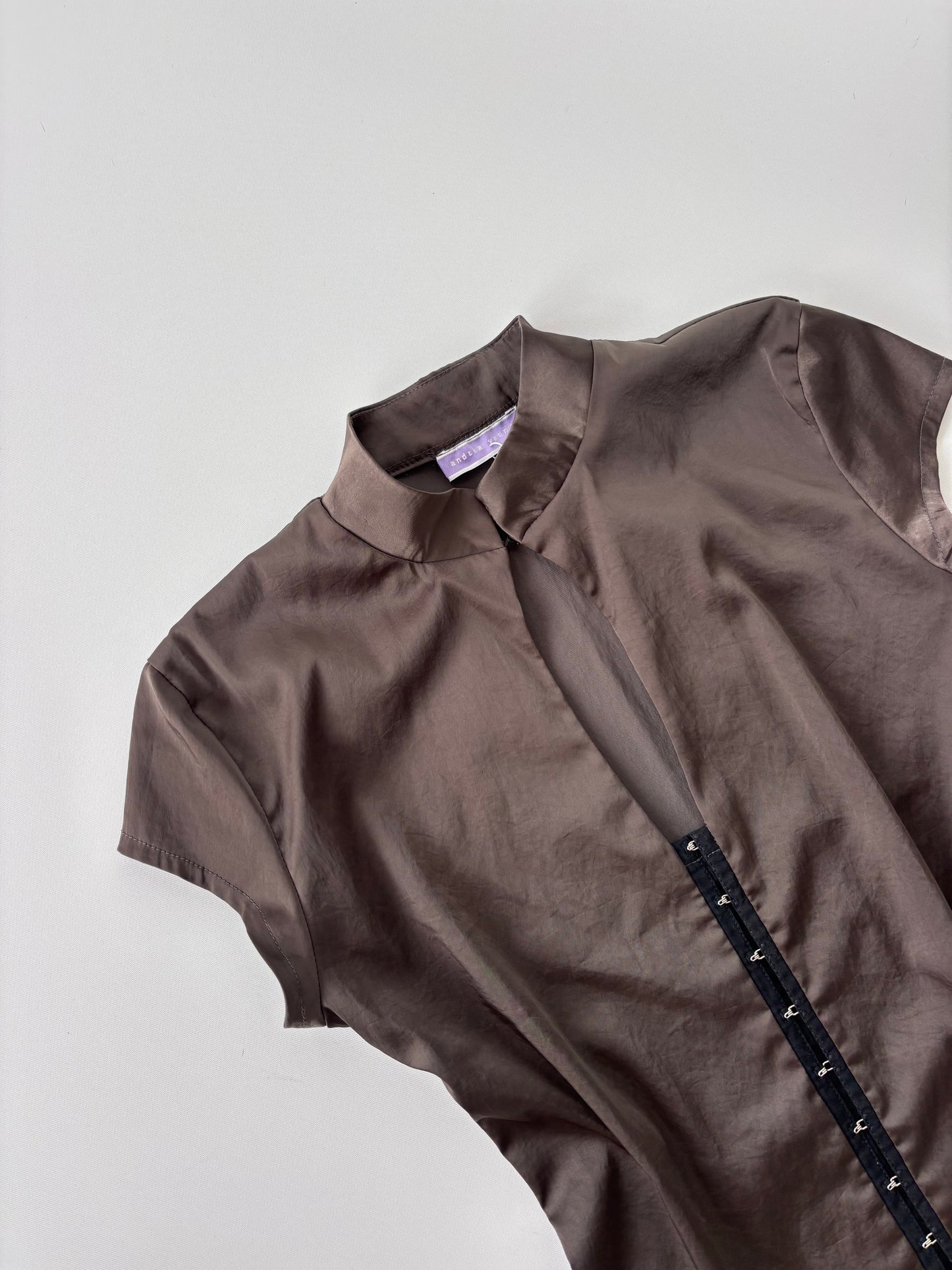 Andrea Yasmin Eyelet Satin Top