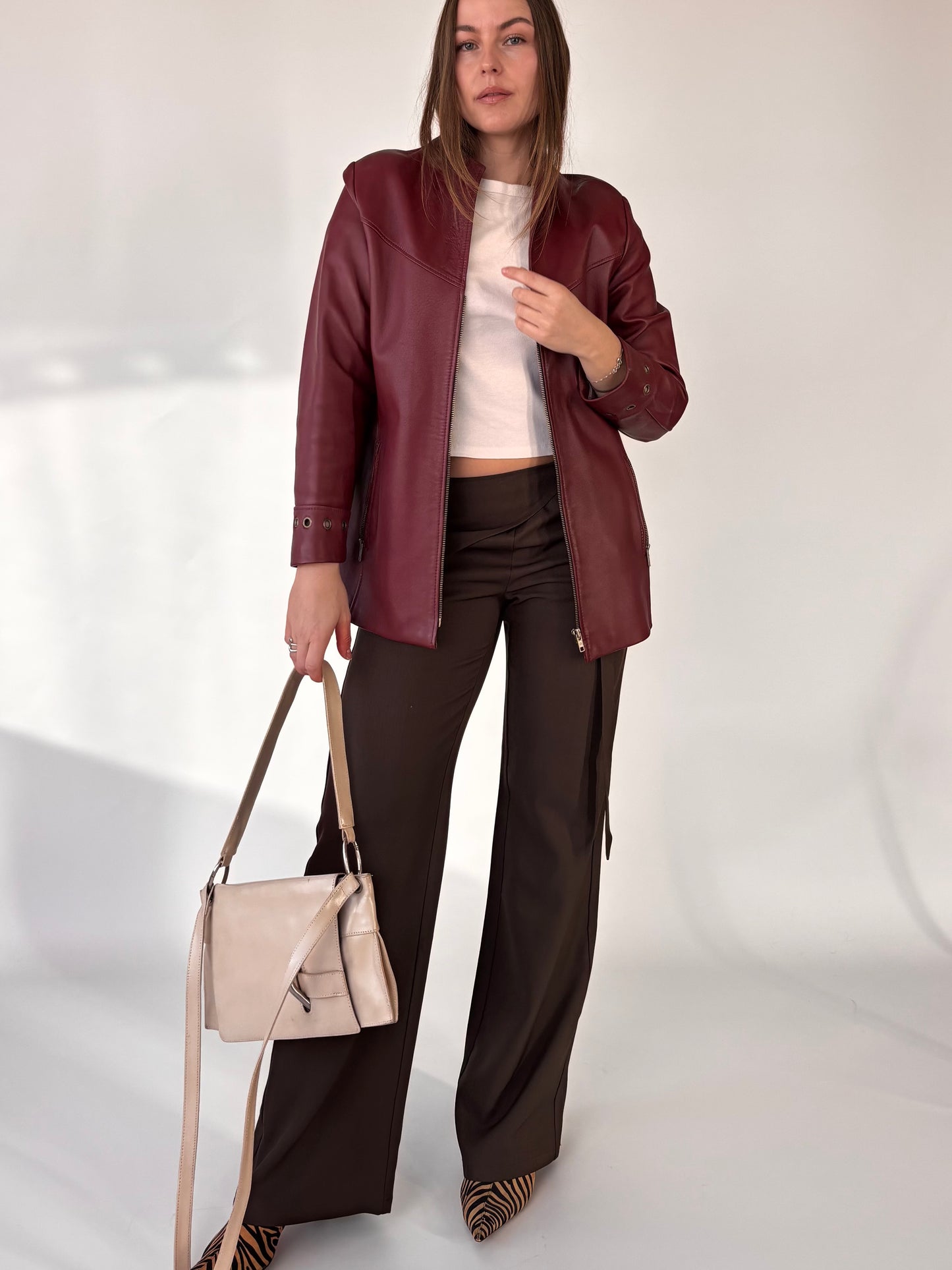 Jennie Field Mulberry Leather Moto Jacket (8-12)