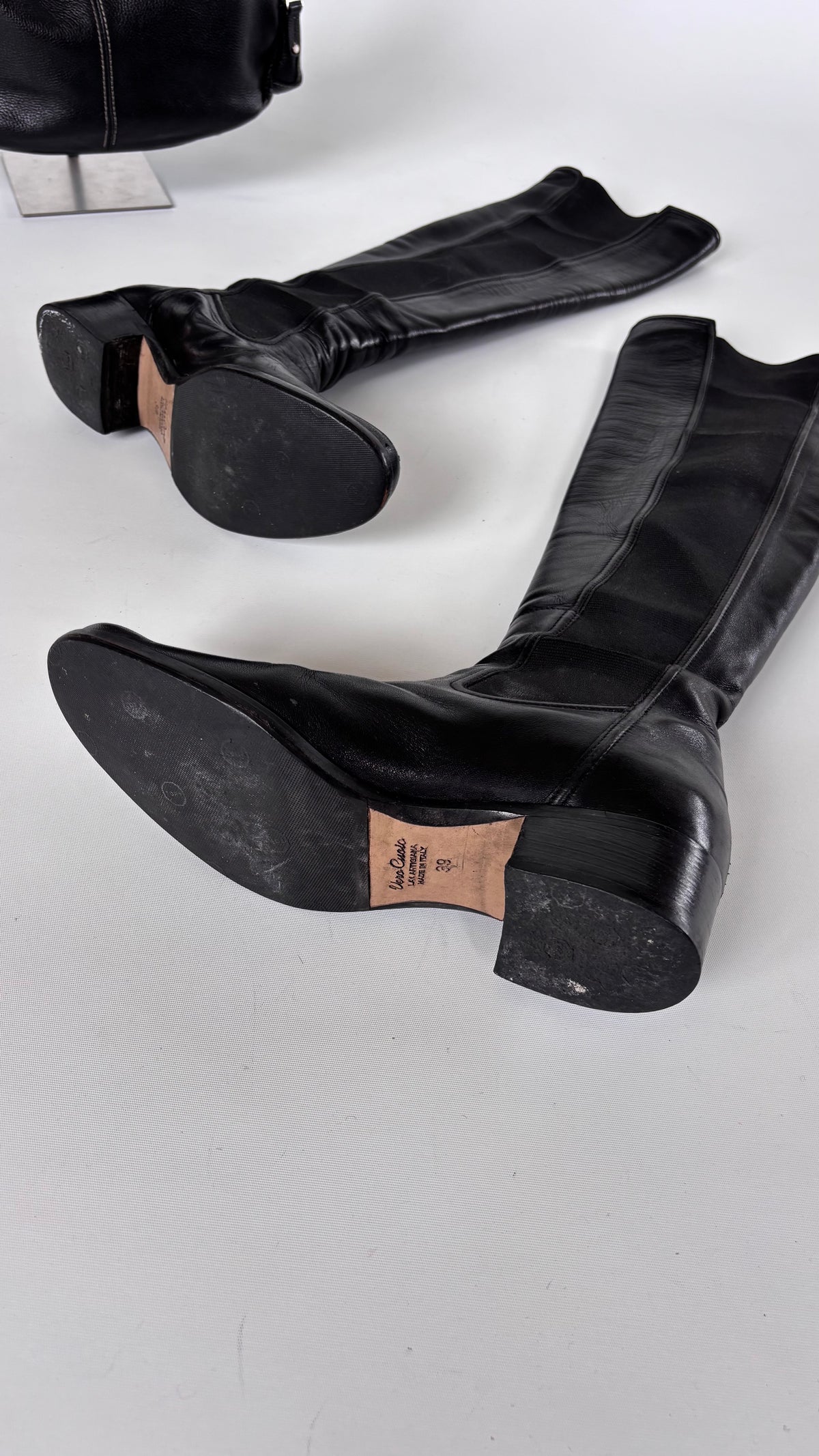 Italian Made Leather Knee High Boots 39/40