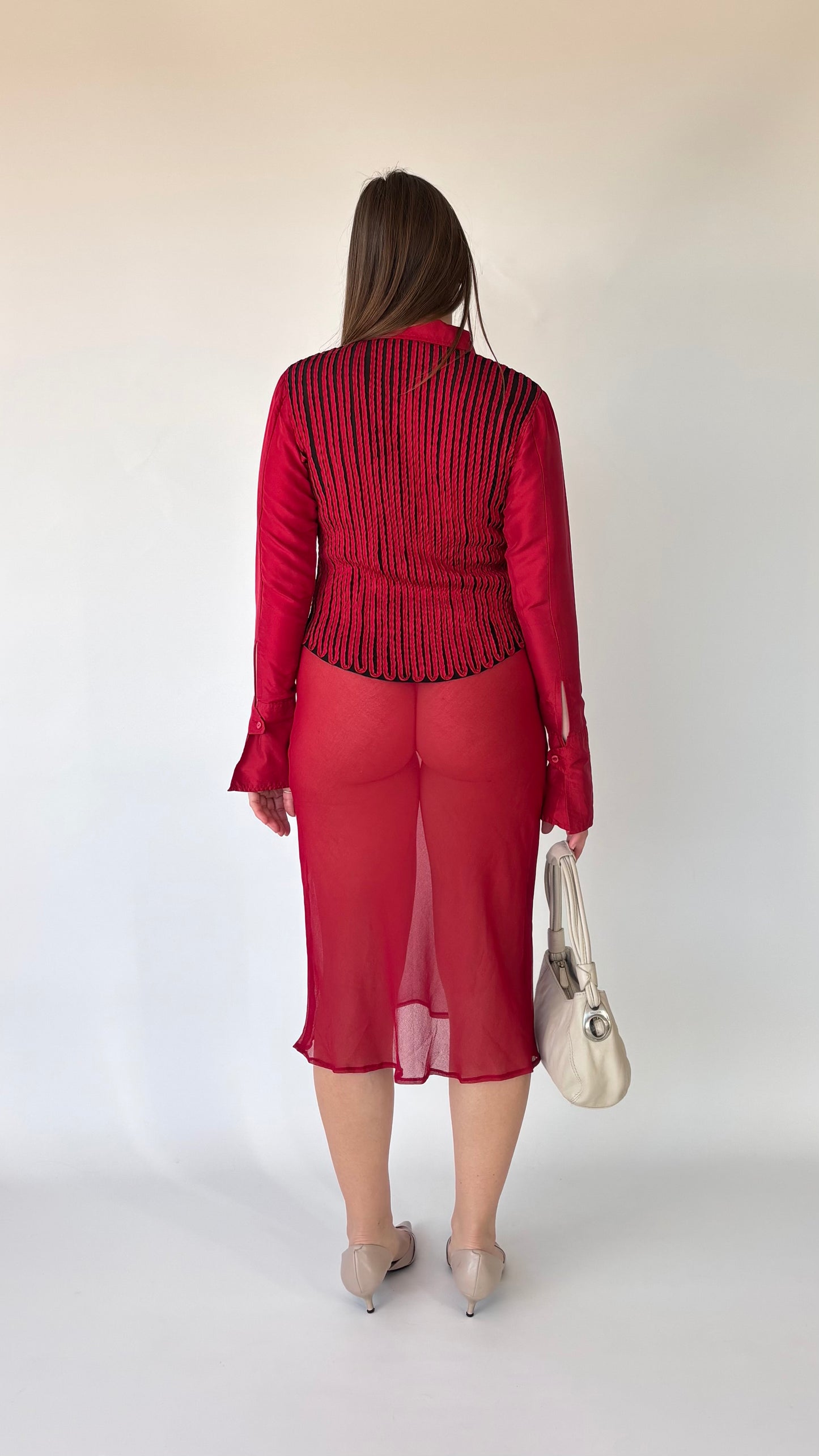 Obstinée Silk Ribboned Mesh Shirt (6-8)