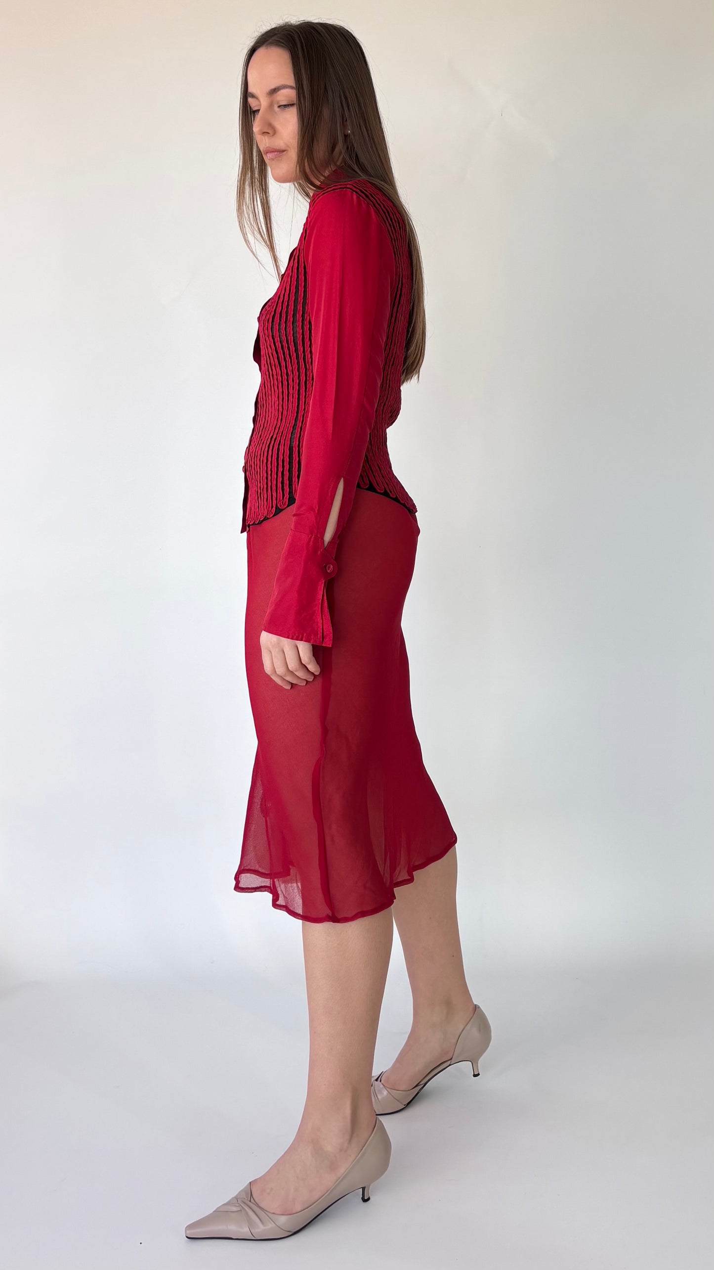 Obstinée Silk Ribboned Mesh Shirt (6-8)