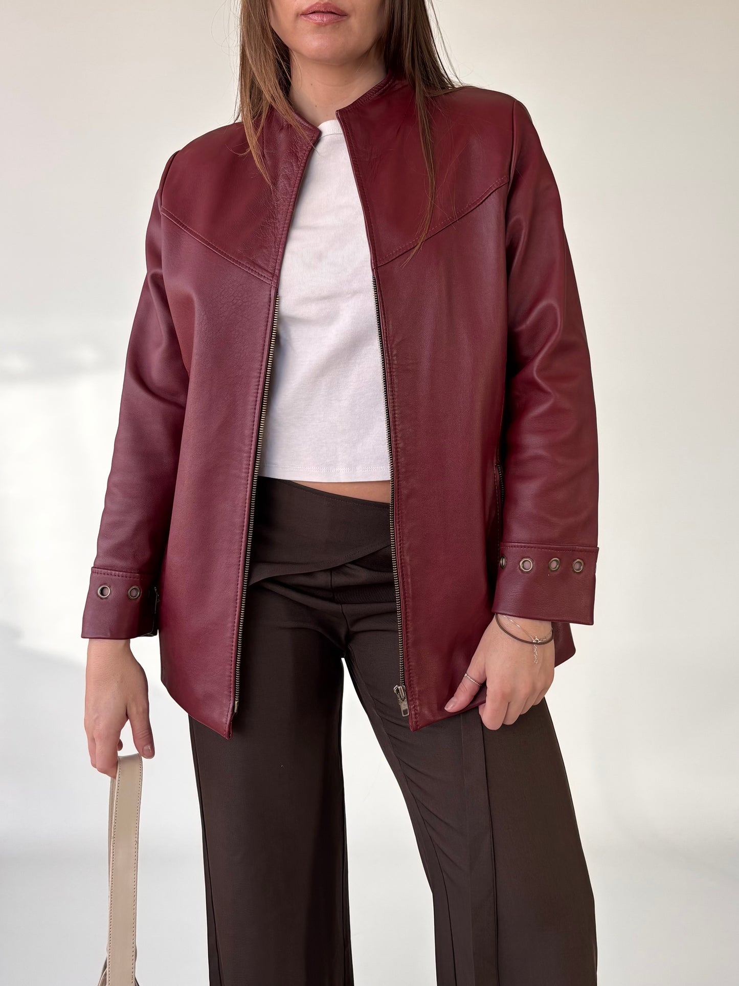 Jennie Field Mulberry Leather Moto Jacket (8-12)