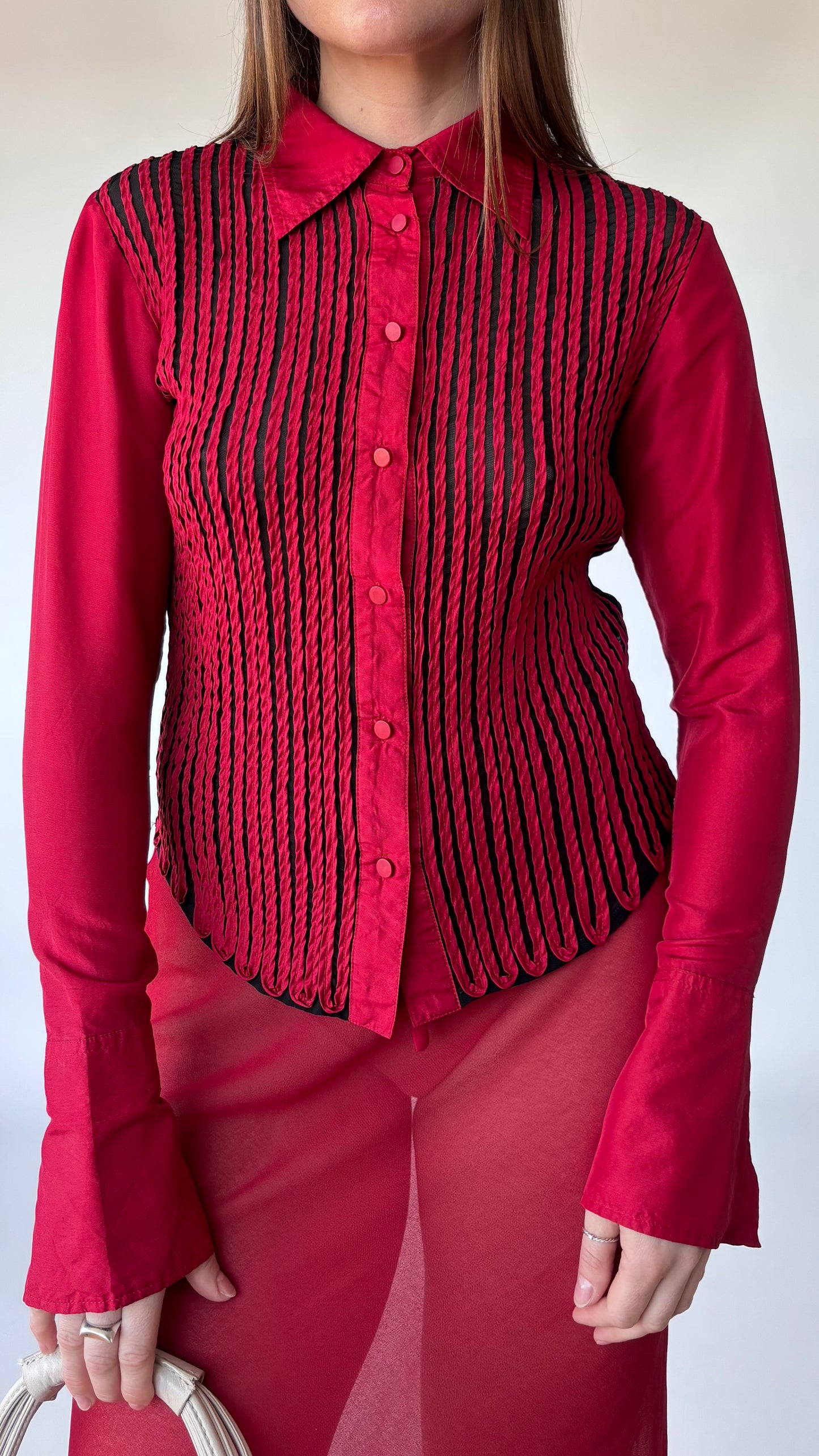 Obstinée Silk Ribboned Mesh Shirt (6-8)