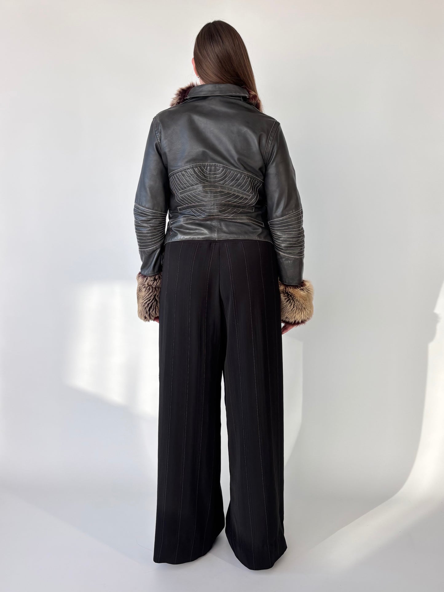 Firetrap Leather Faux Fur Jacket