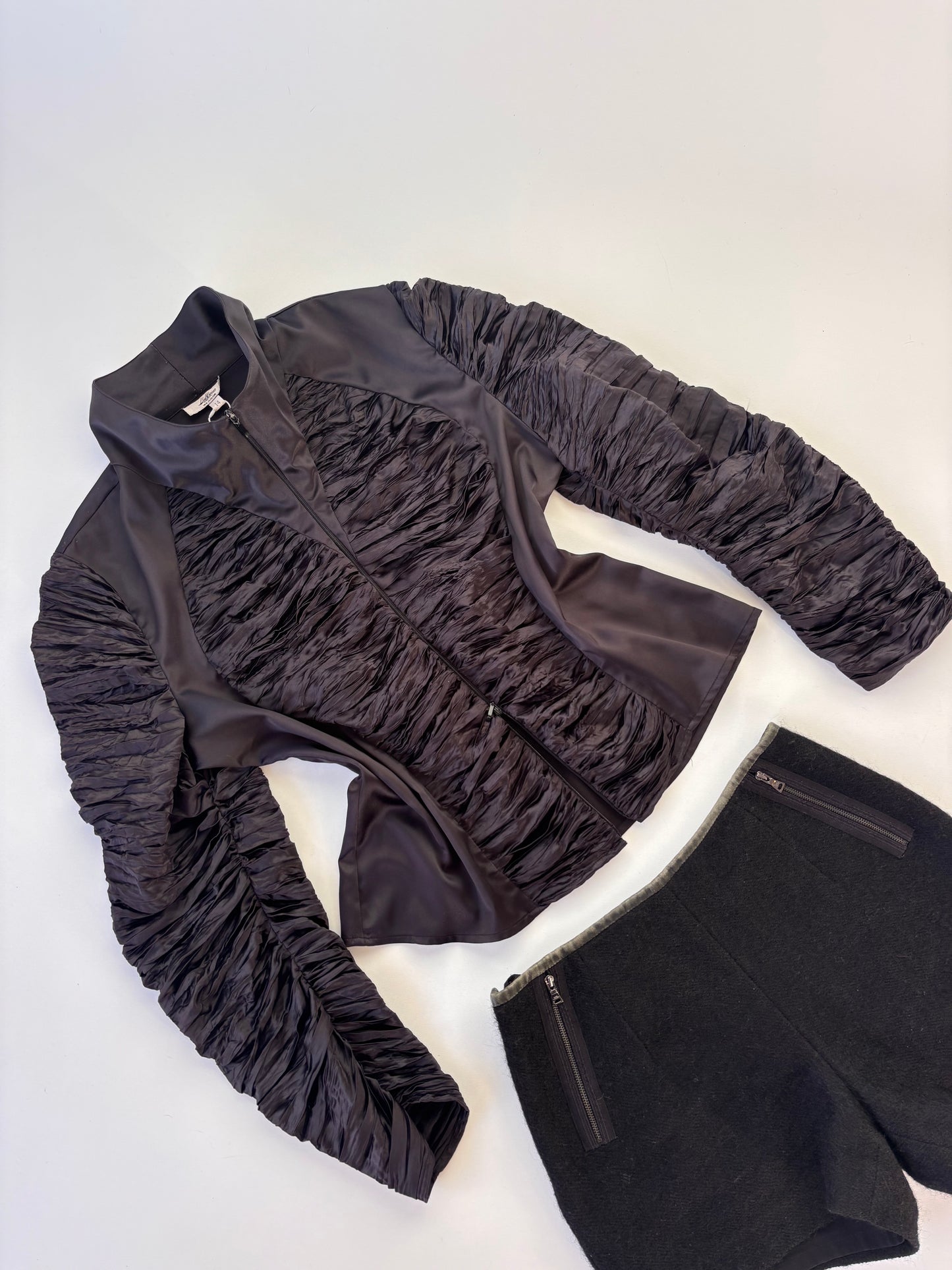 L ‘Officiel Ruched Satin Jacket
