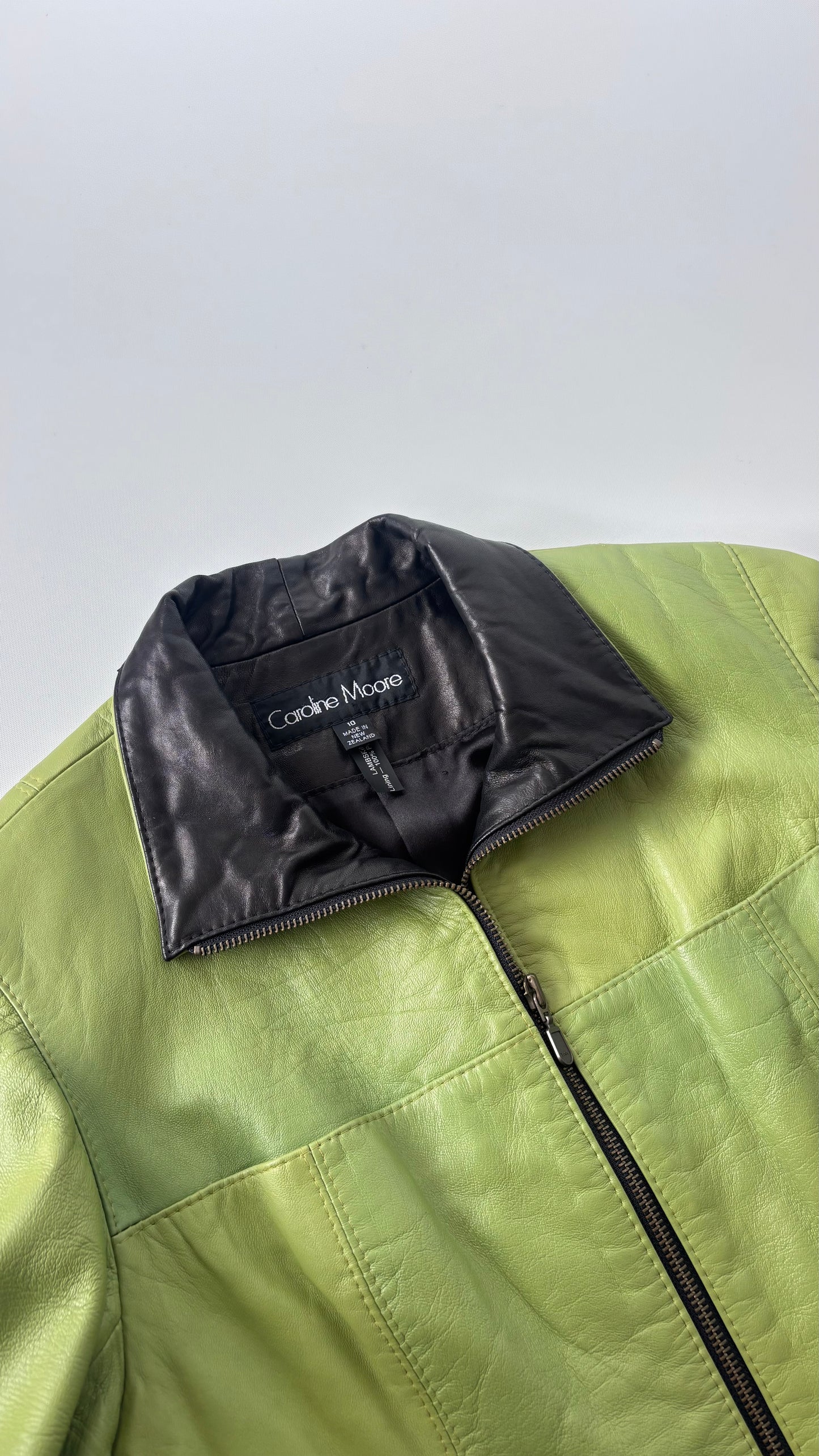 Caroline Moore Lime Leather Jacket (6-10)