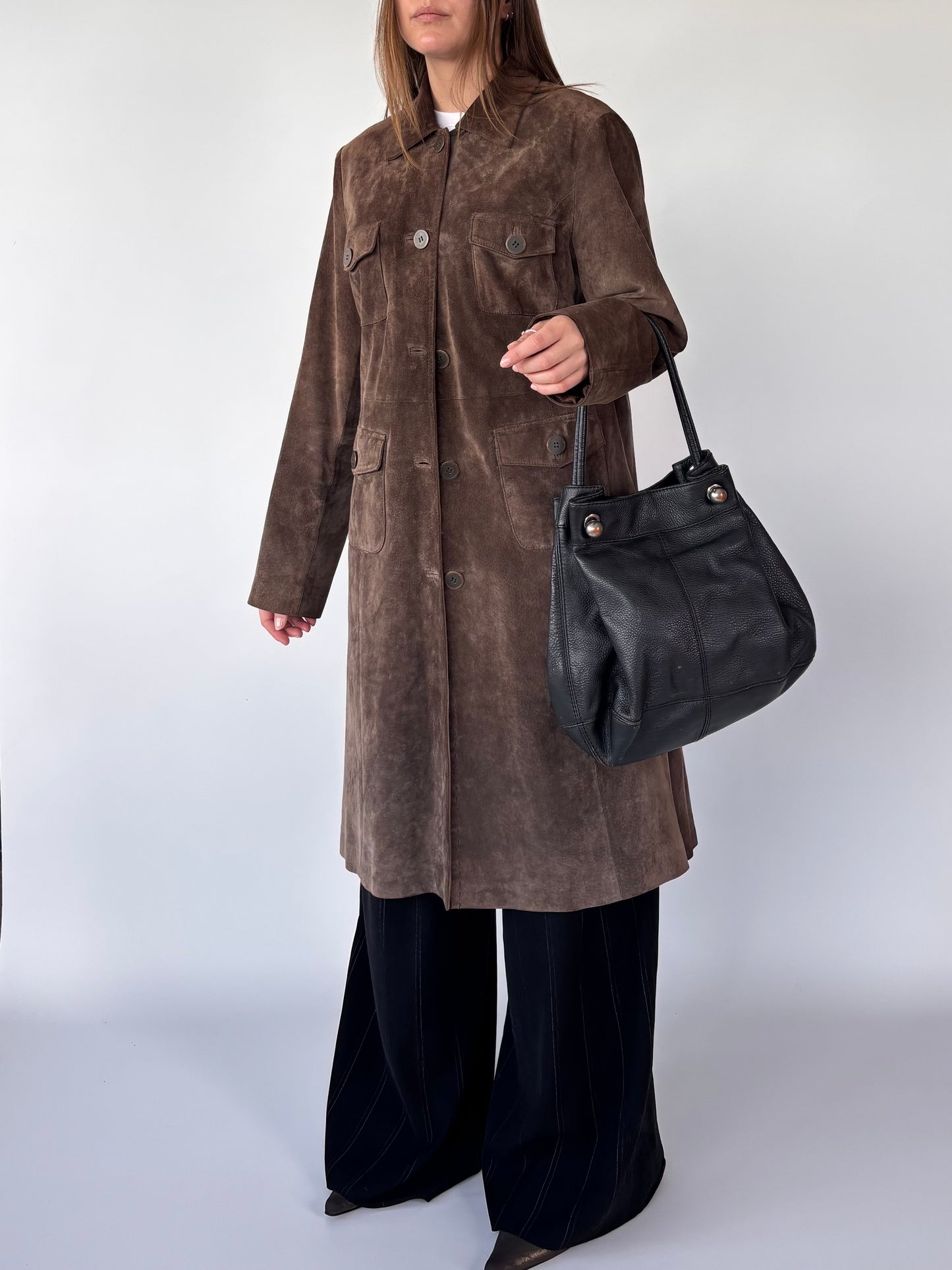 Chocolate Suede Field Coat (10-16)