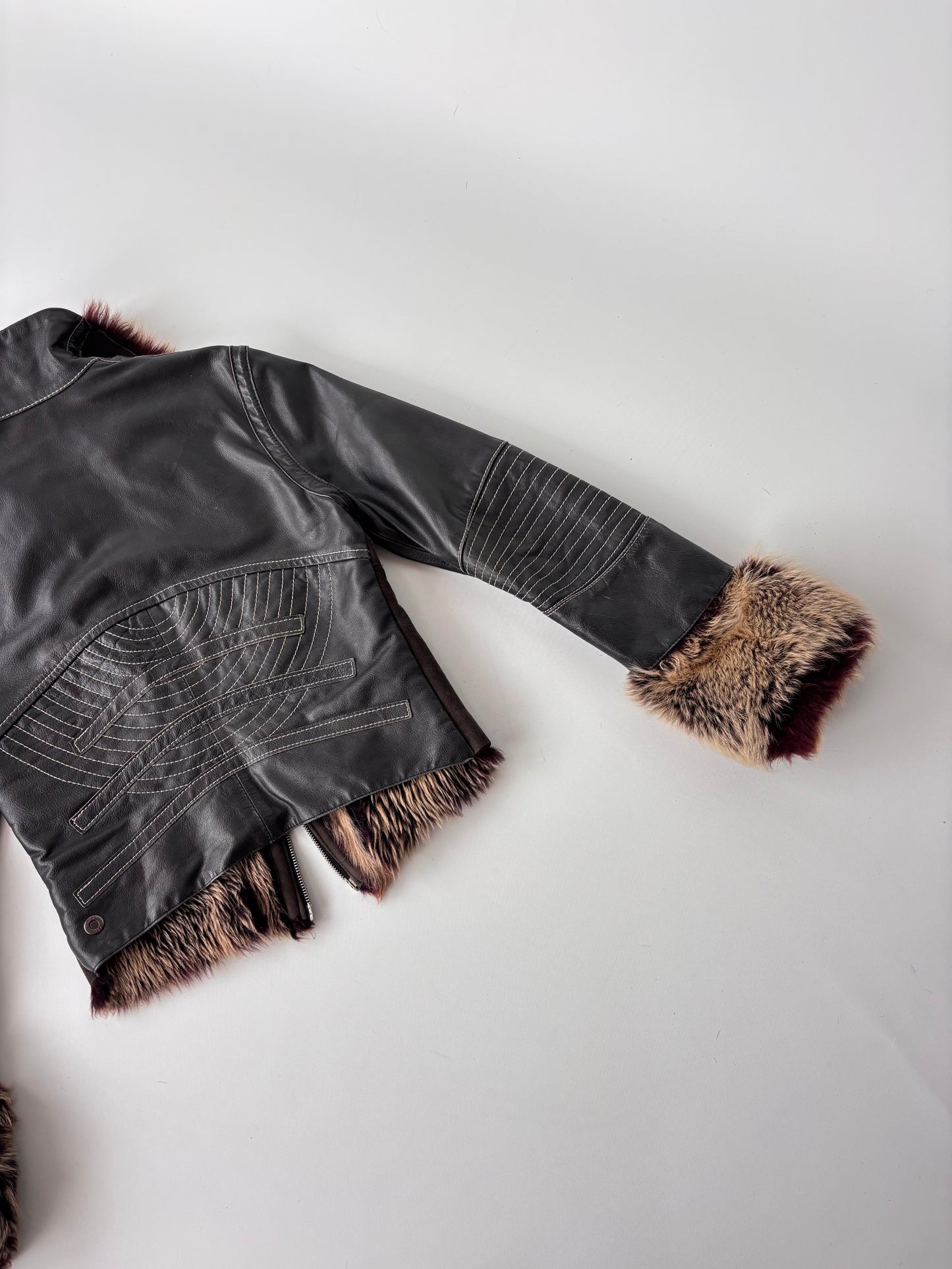 Firetrap Leather Faux Fur Jacket