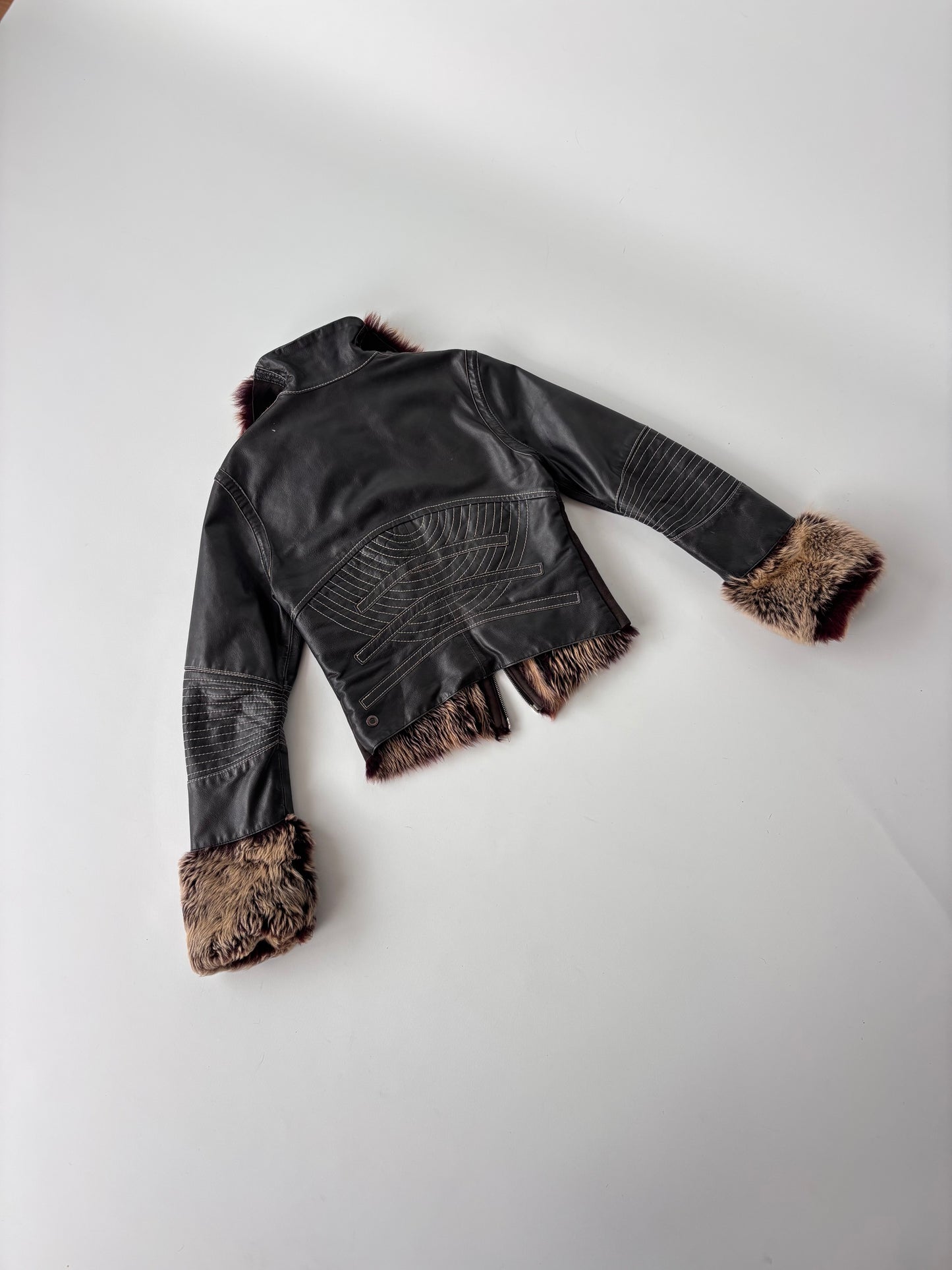 Firetrap Leather Faux Fur Jacket