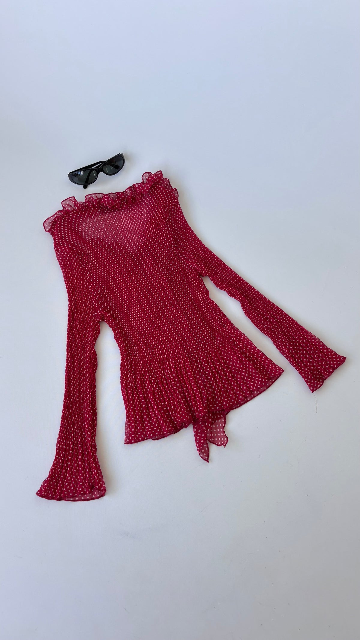 Simplicity Pleats Polkadot Top