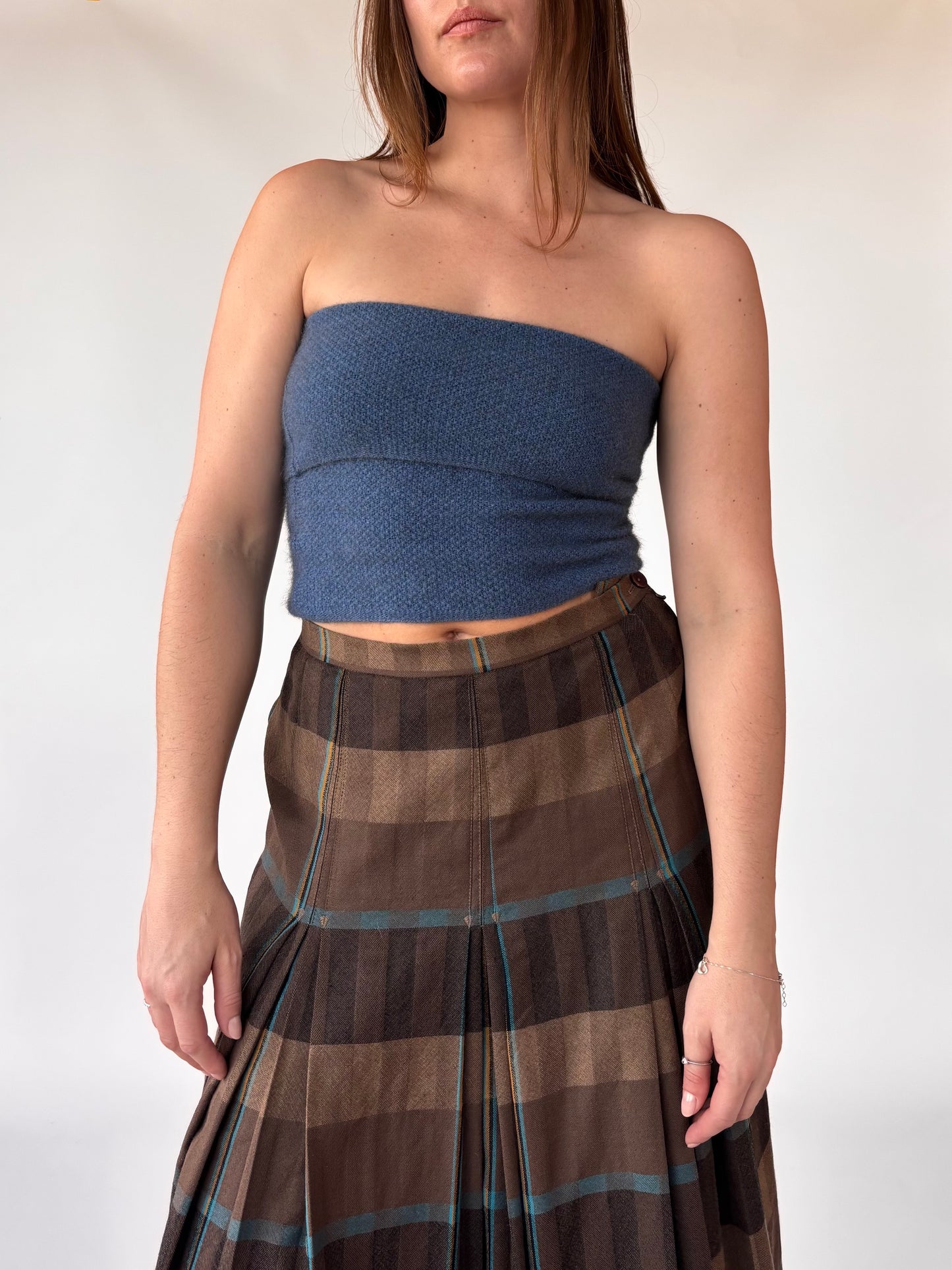 Stylemaster Wool Pleated Check Skirt (8-12)