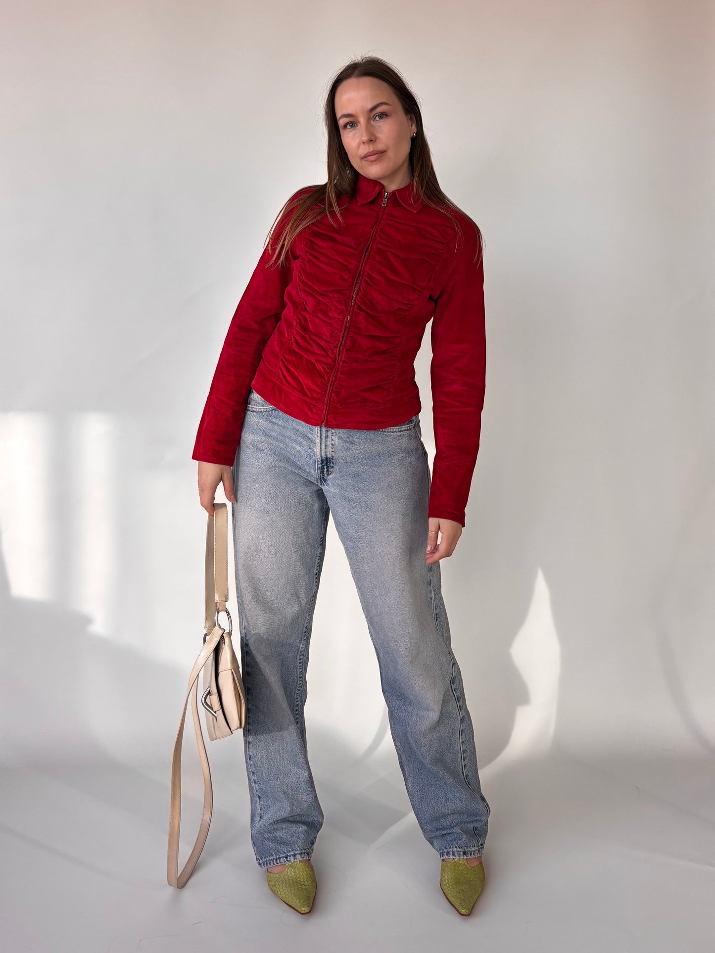 Newport Ruby Ruched Velvet Jacket (8-12)