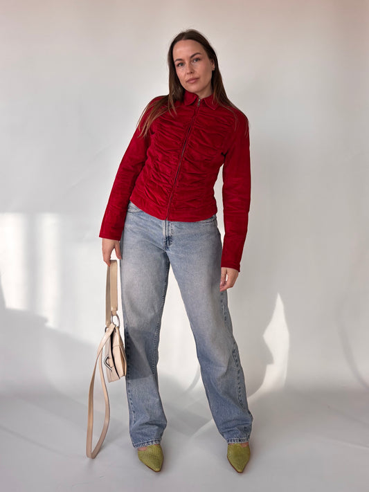 Newport Ruby Ruched Velvet Jacket (8-12)