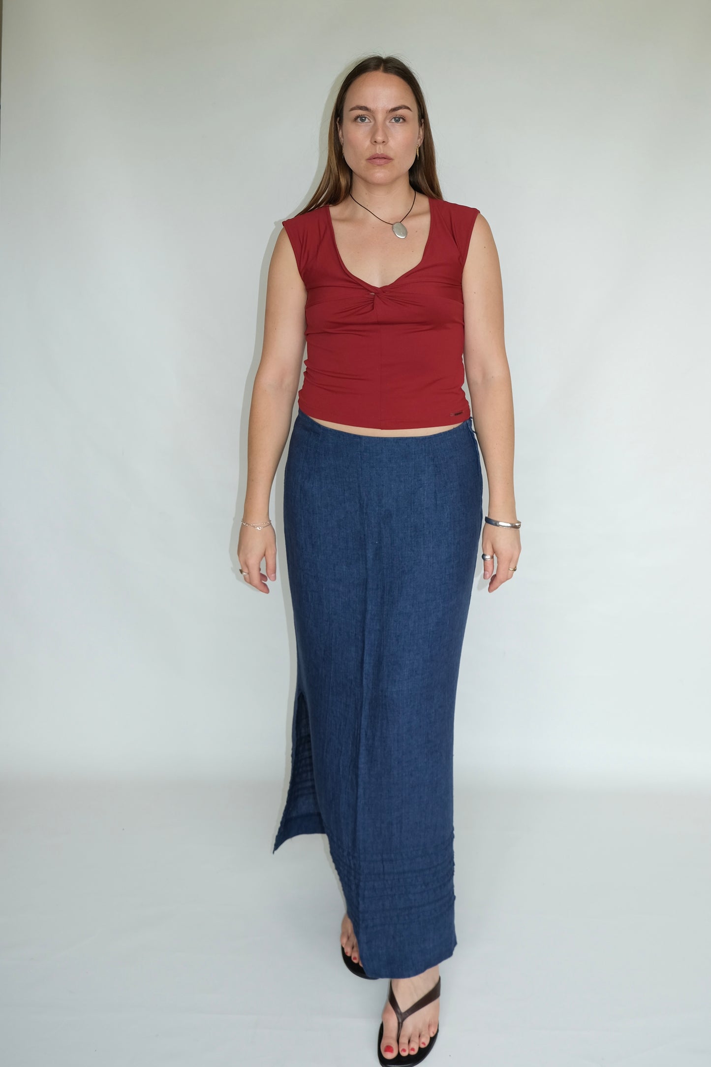 Italics Linen Skirt