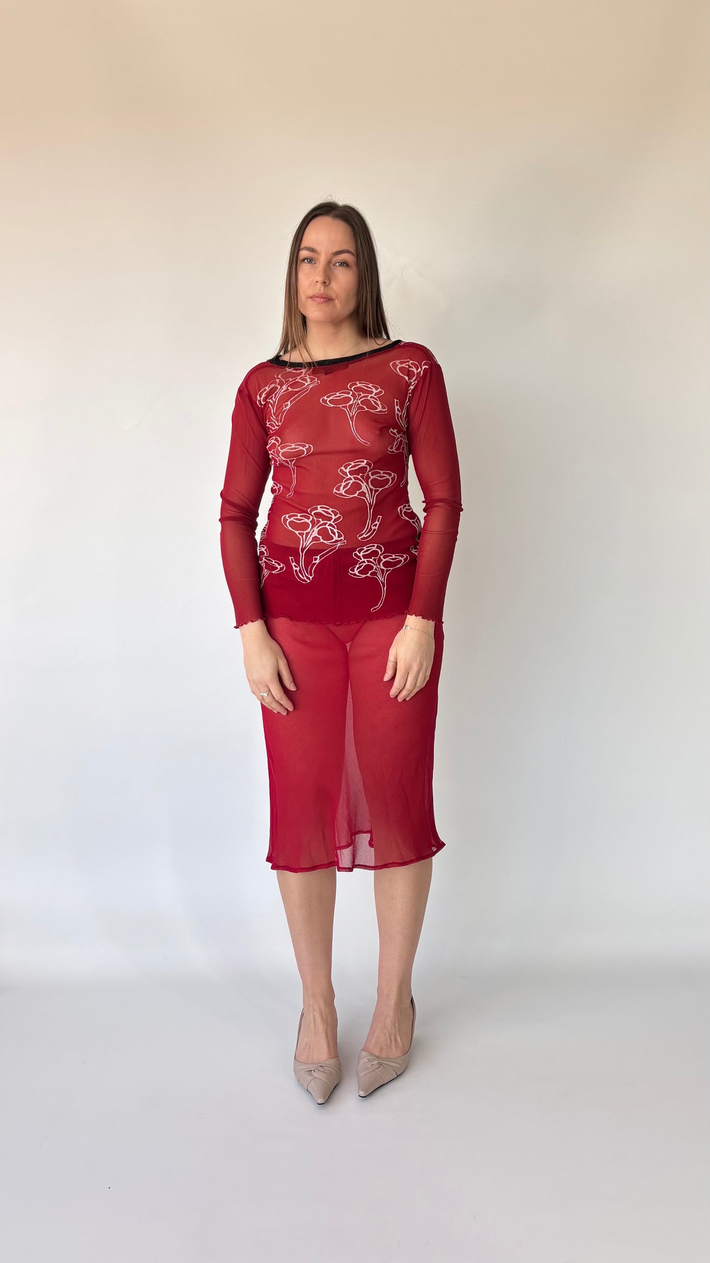 Roisin Dubh Poppy Mesh Top (8-10)