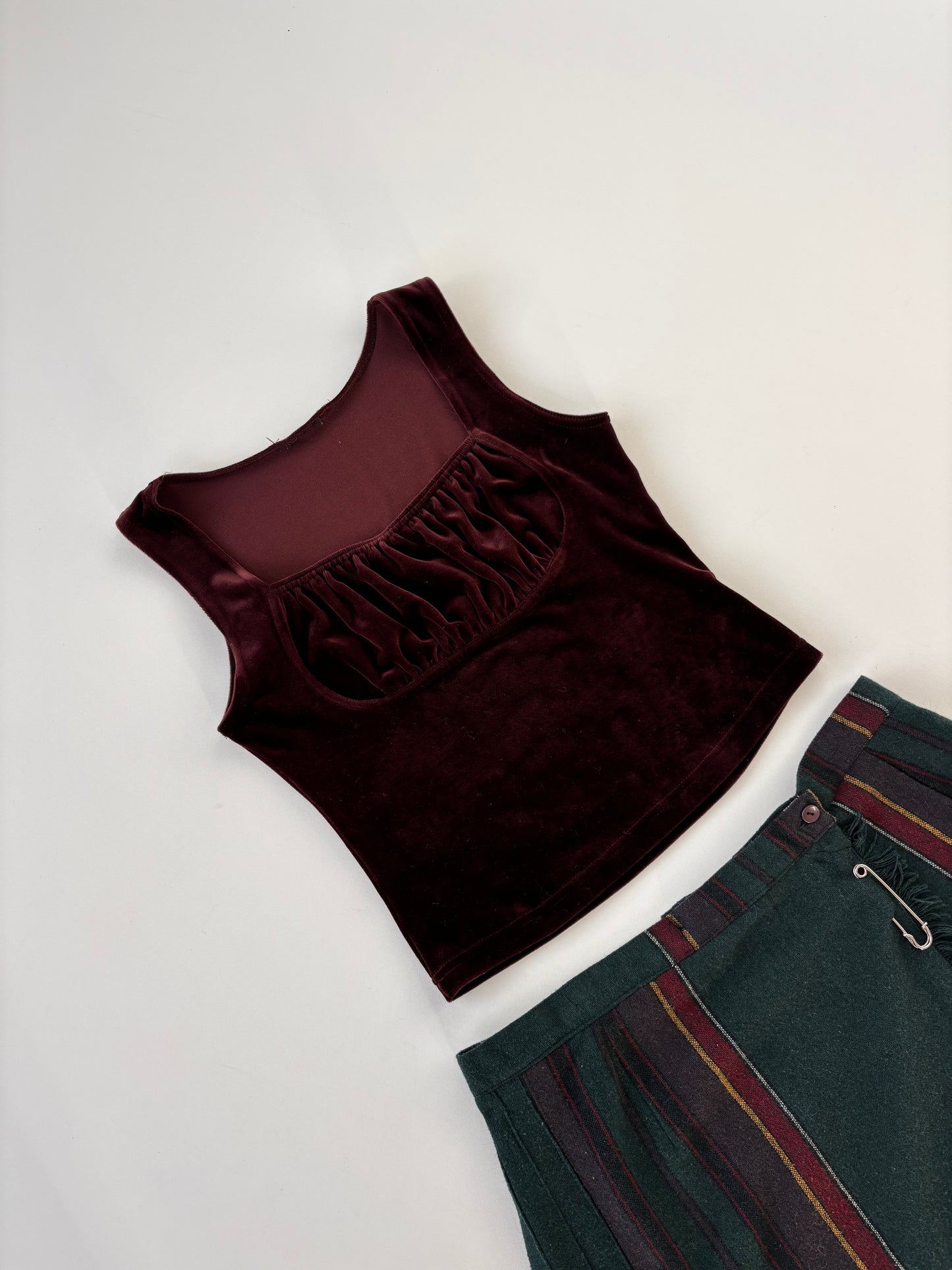 Velvet Ruched front Top