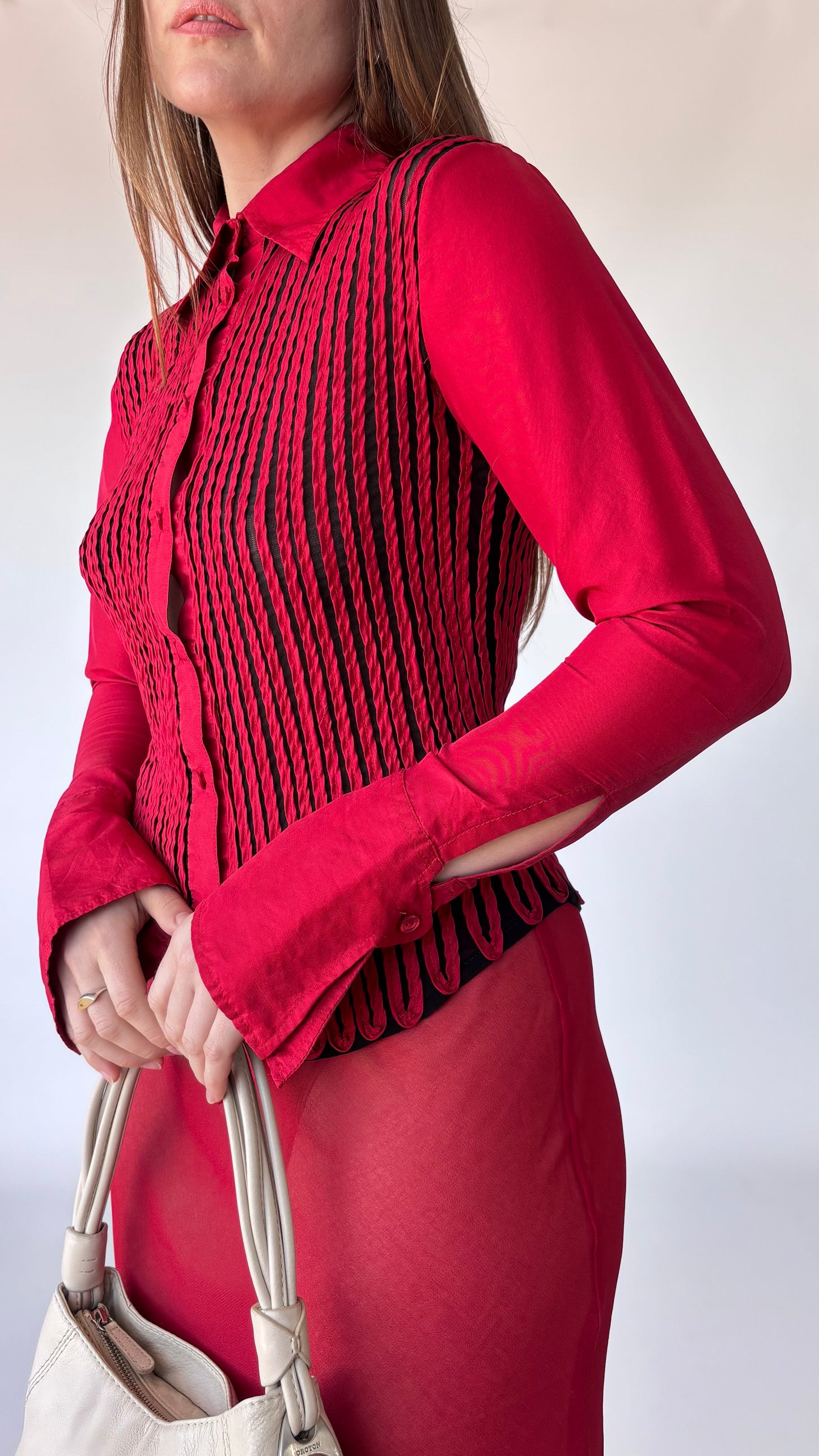 Obstinée Silk Ribboned Mesh Shirt (6-8)