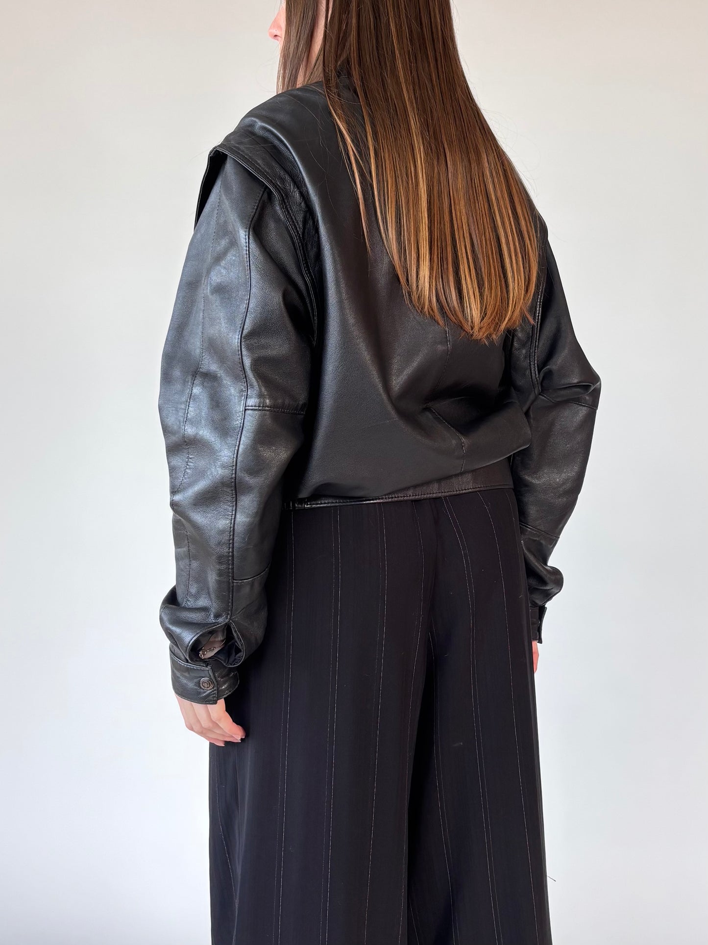 Frantik 90’s Leather Bomber Jacket