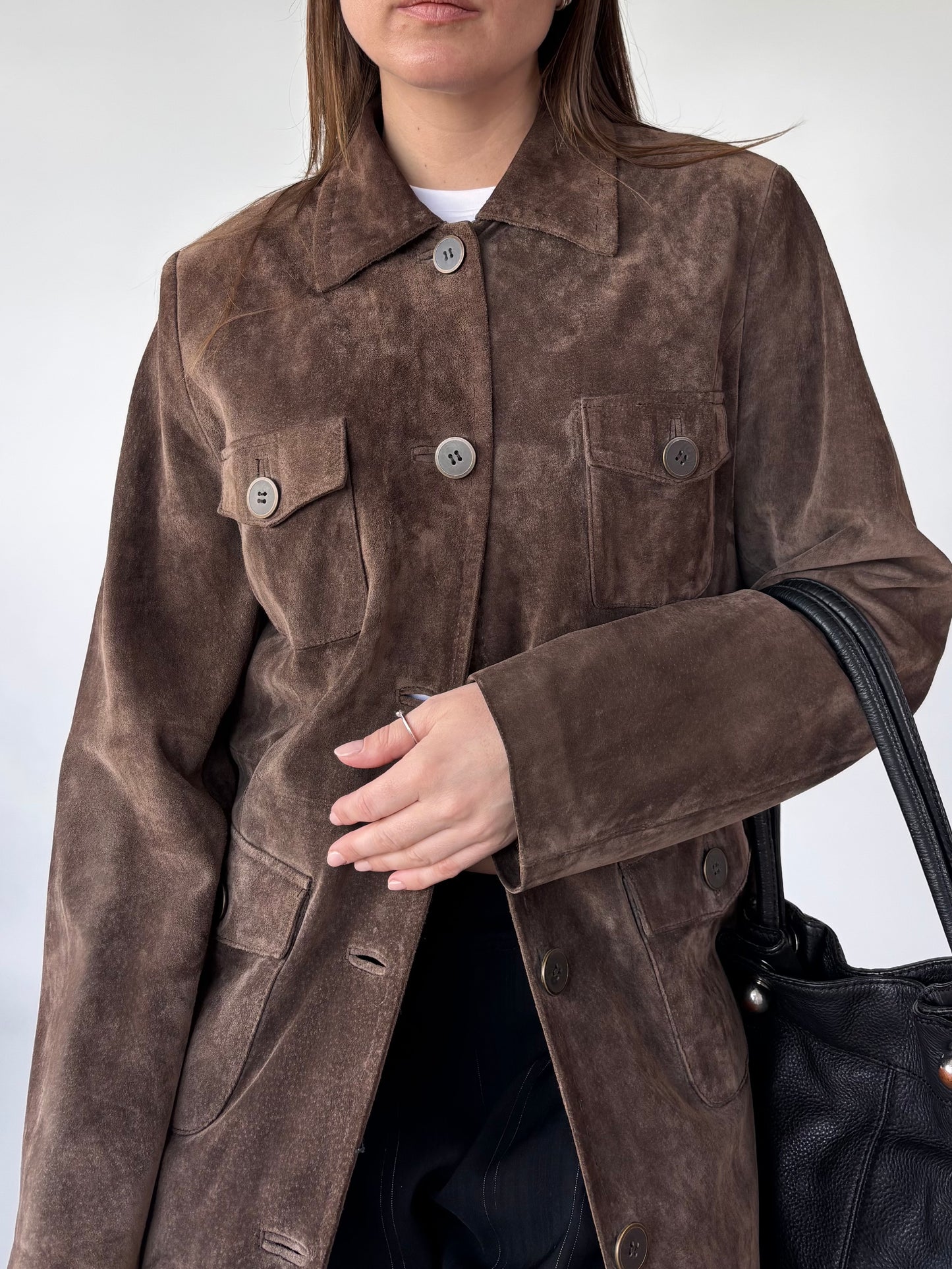 Chocolate Suede Field Coat (10-16)