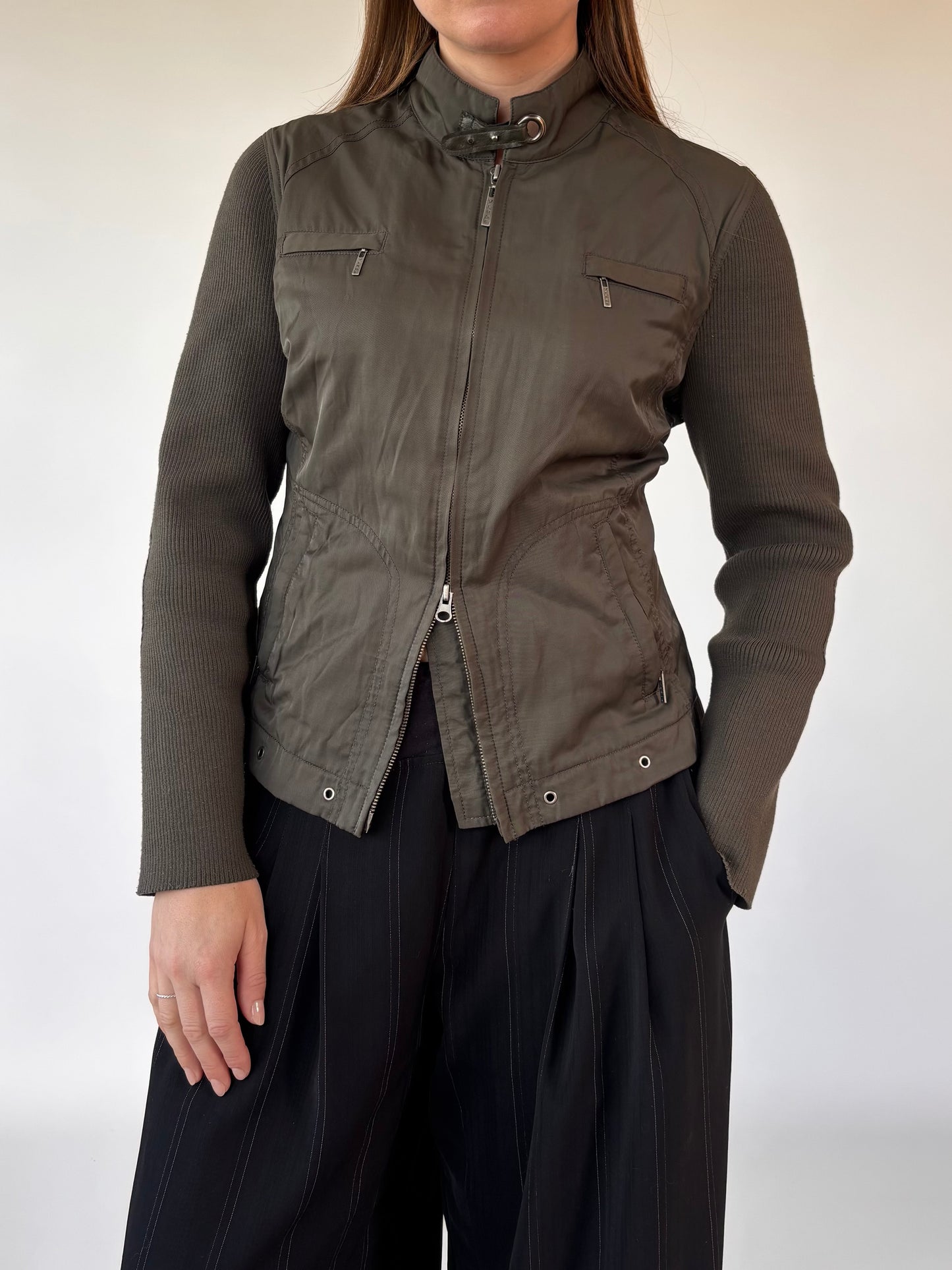 Vamp Olive Moto Jacket (10-12)