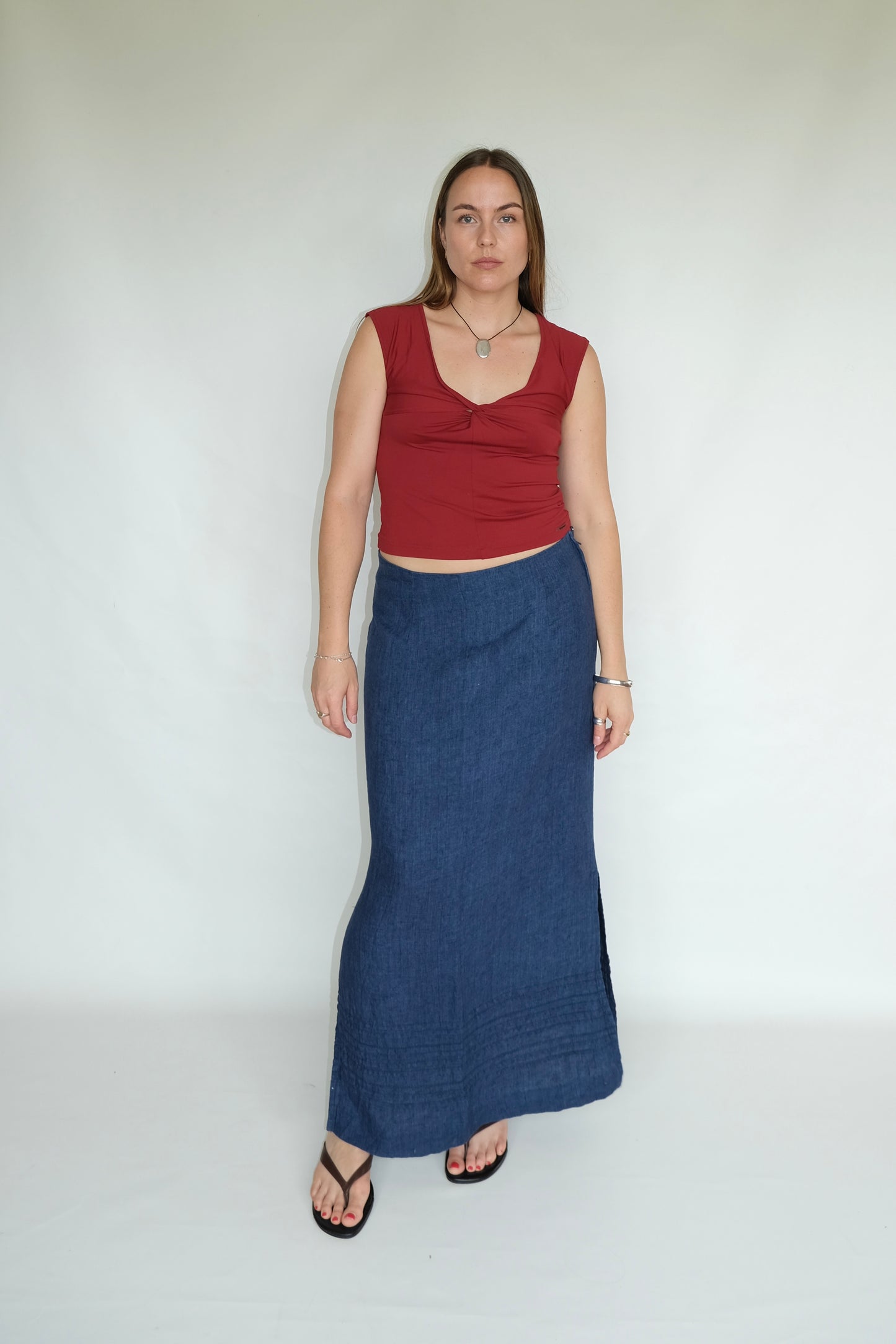 Italics Linen Skirt