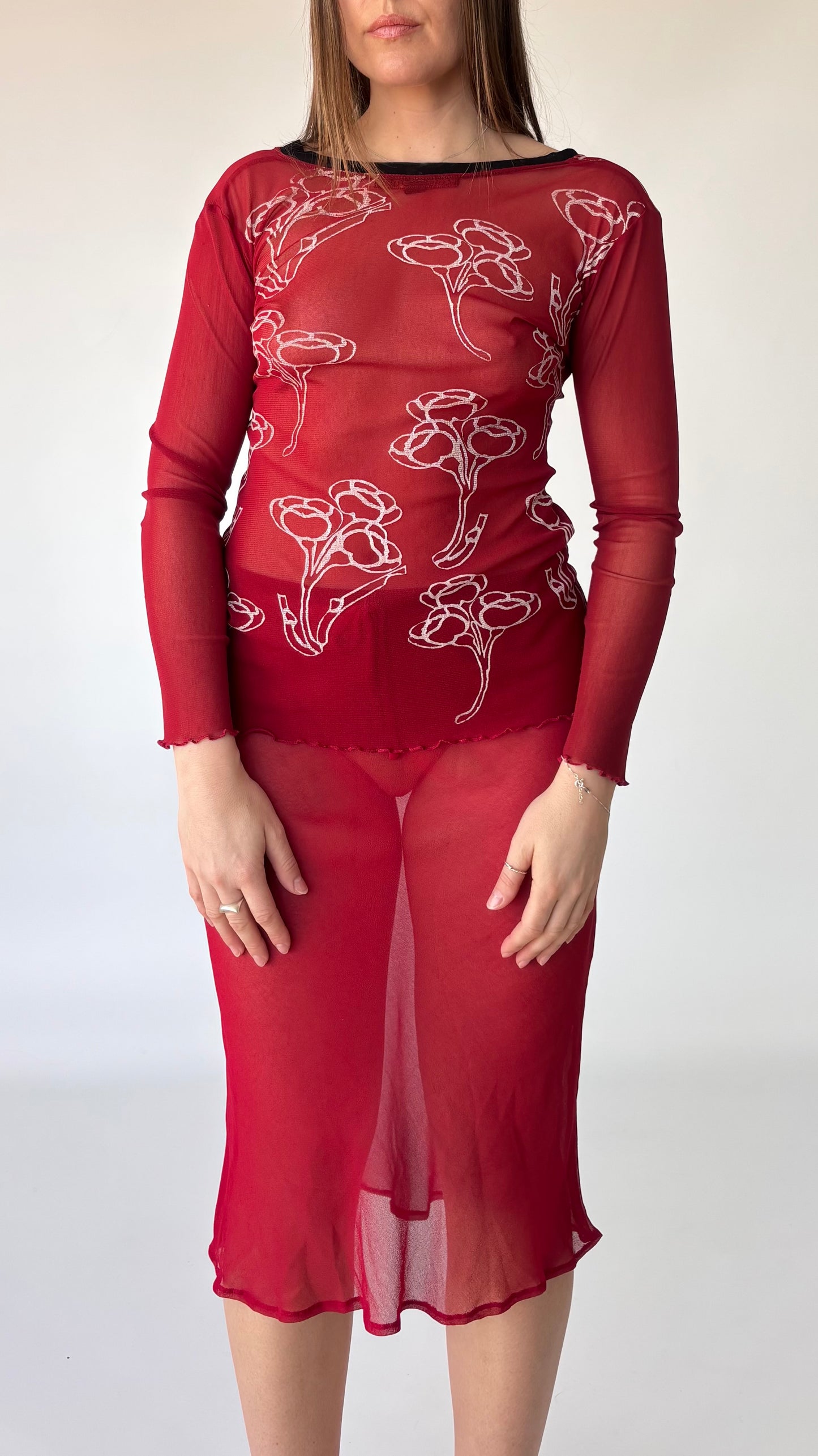 Roisin Dubh Poppy Mesh Top (8-10)