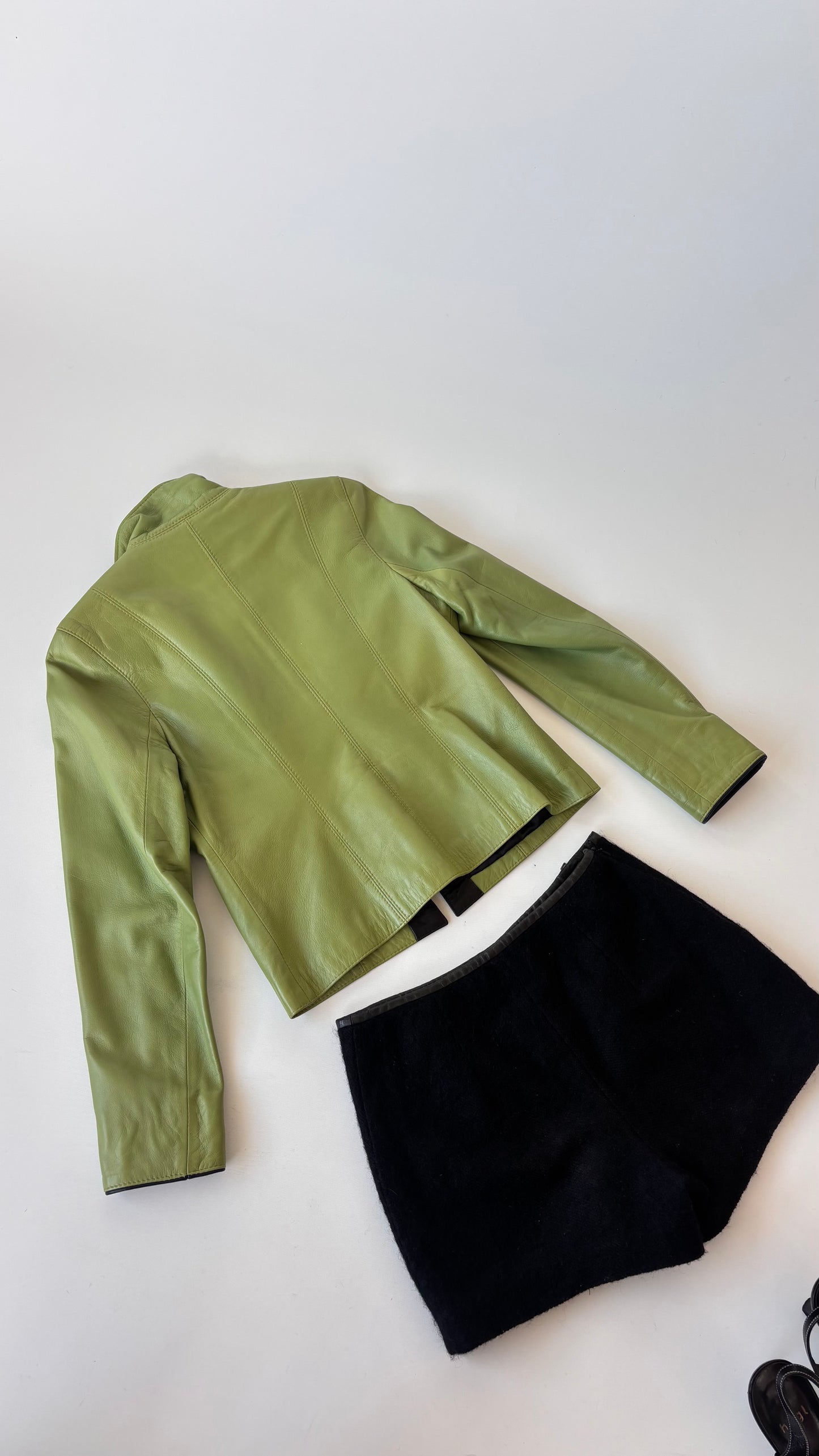Caroline Moore Lime Leather Jacket (6-10)