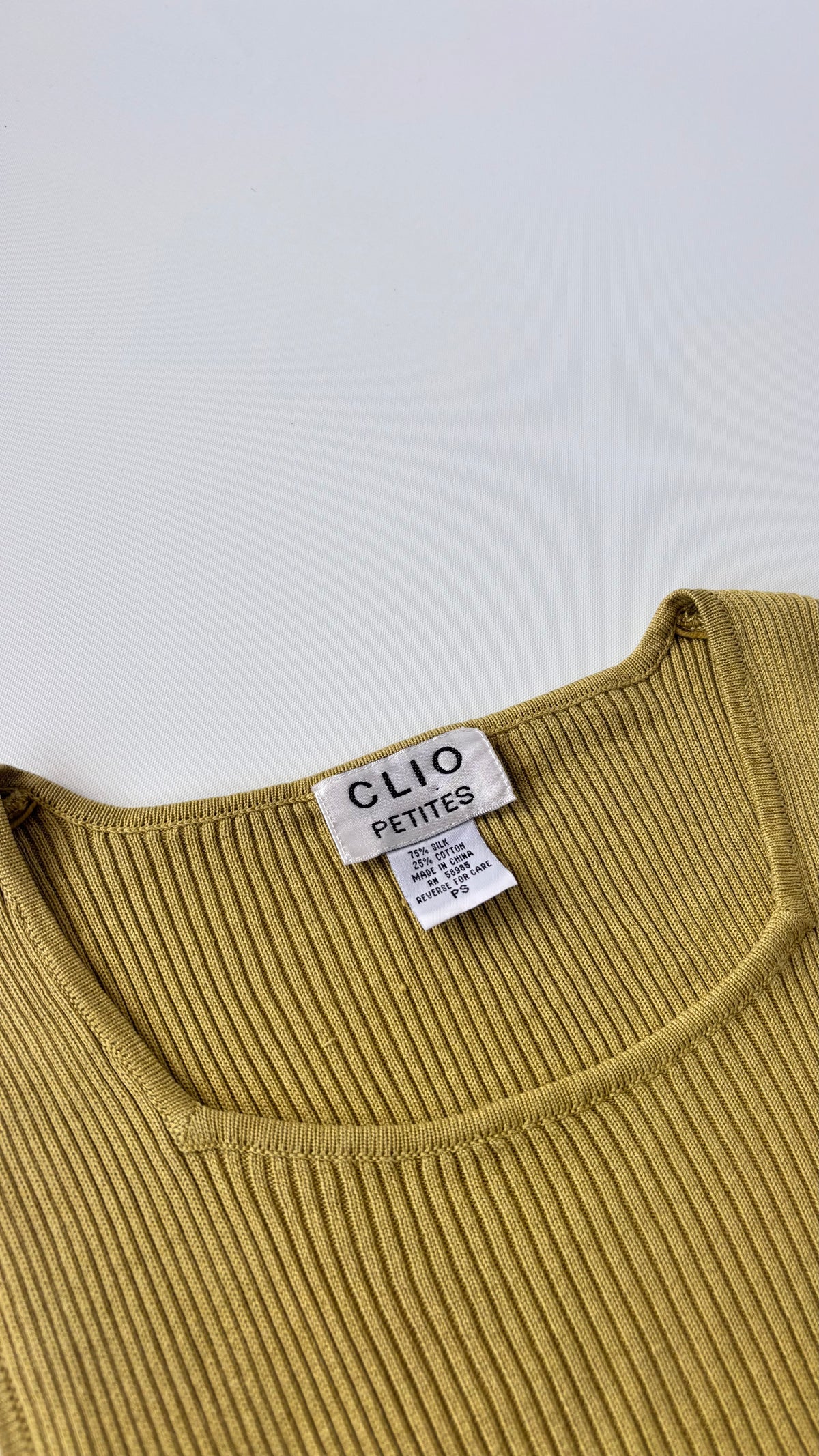 Clio Petites Silk Ribbed Tank (8-10)