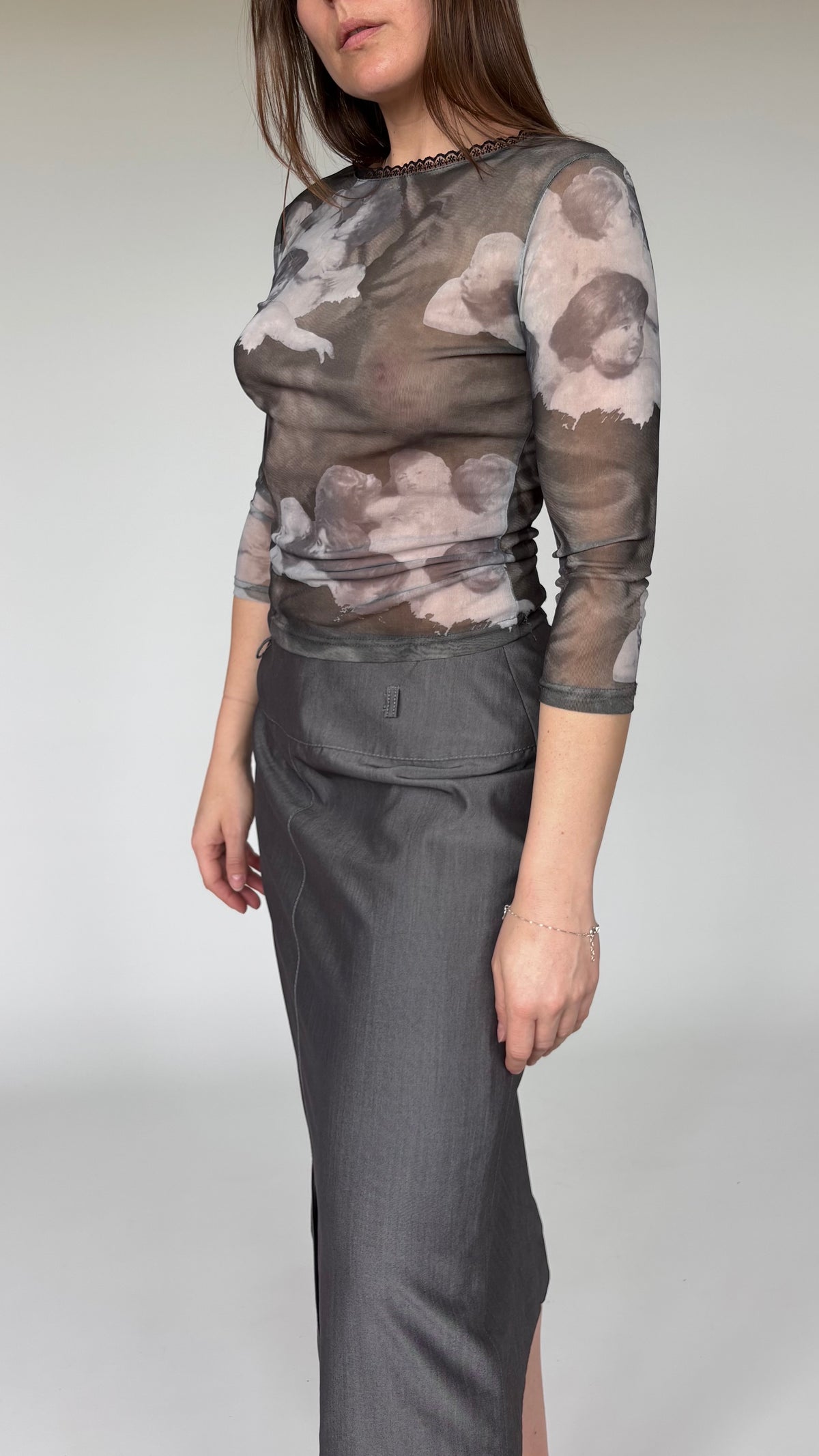 Basler Silver Wool Skirt (10-12)