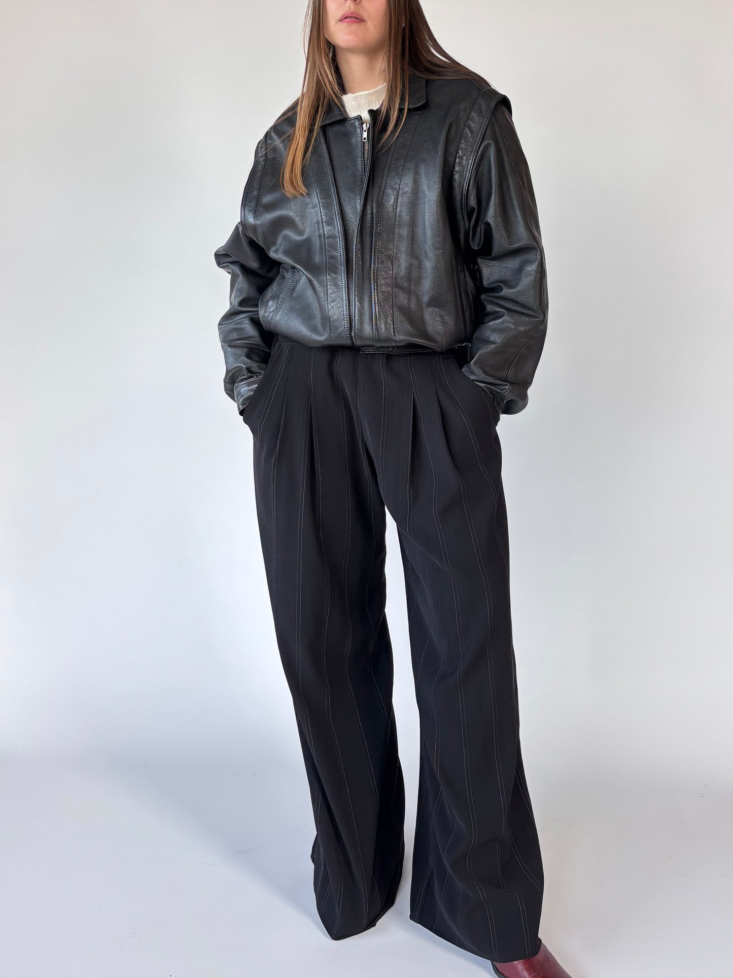 Frantik 90’s Leather Bomber Jacket