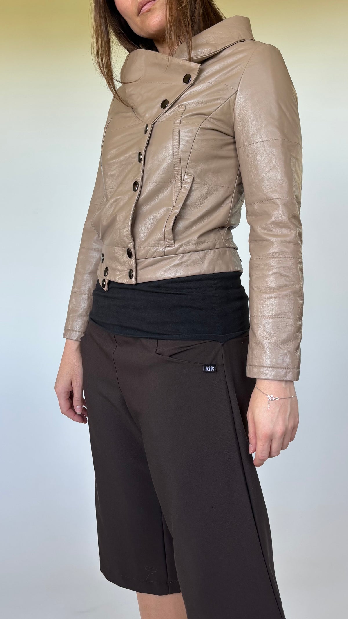 00’s Cropped Leather Jacket