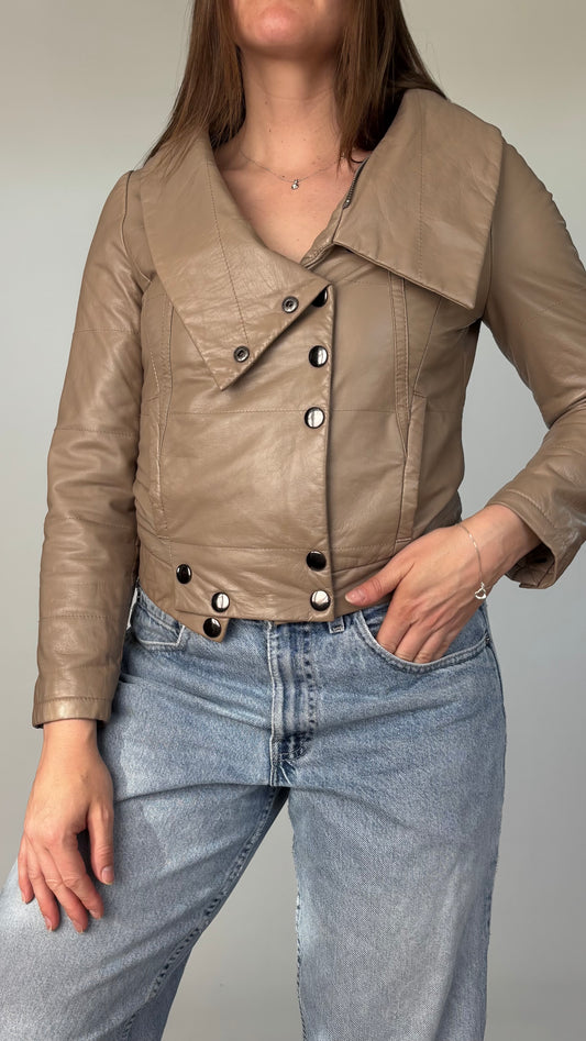 00’s Cropped Leather Jacket