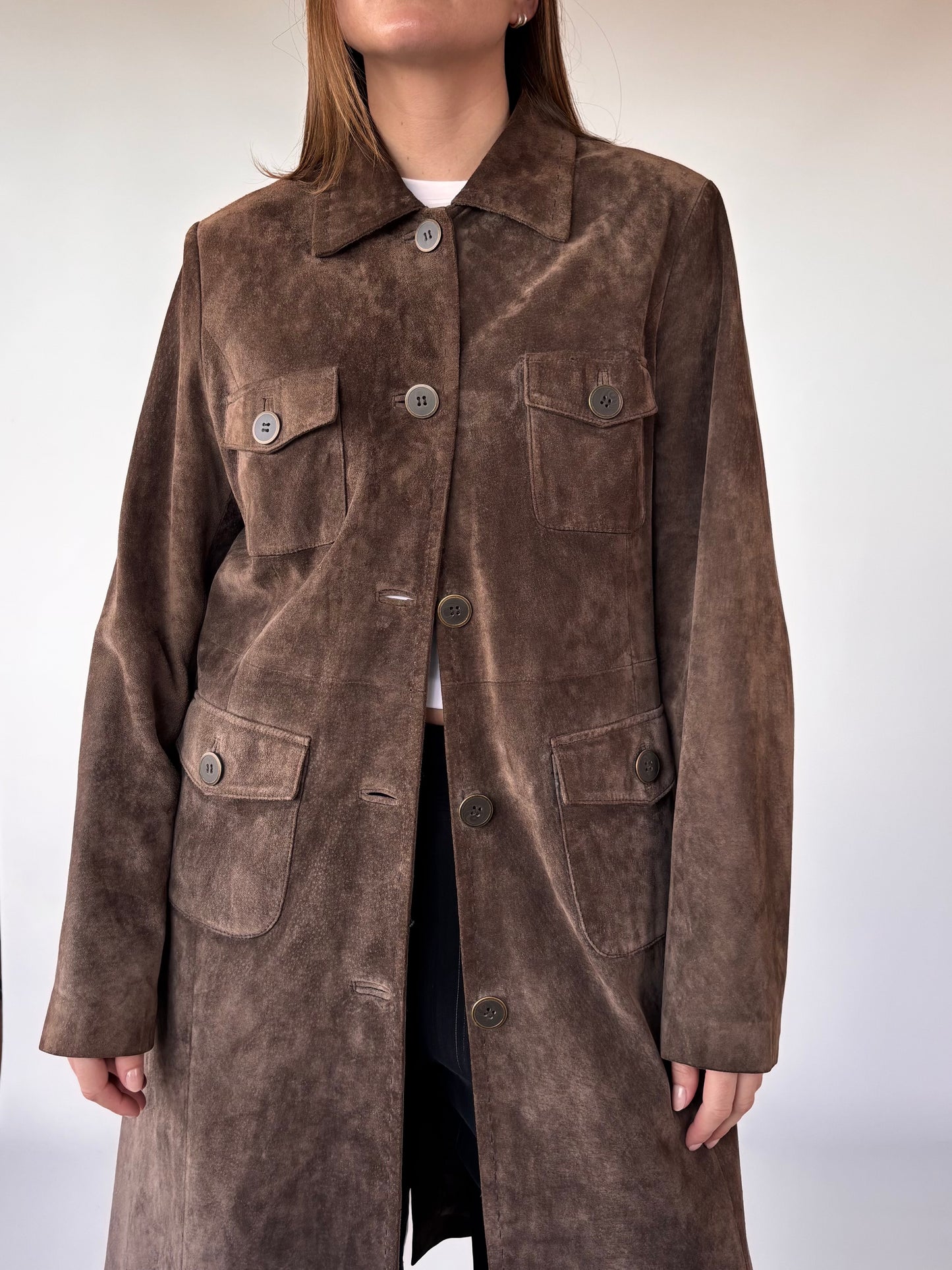 Chocolate Suede Field Coat (10-16)